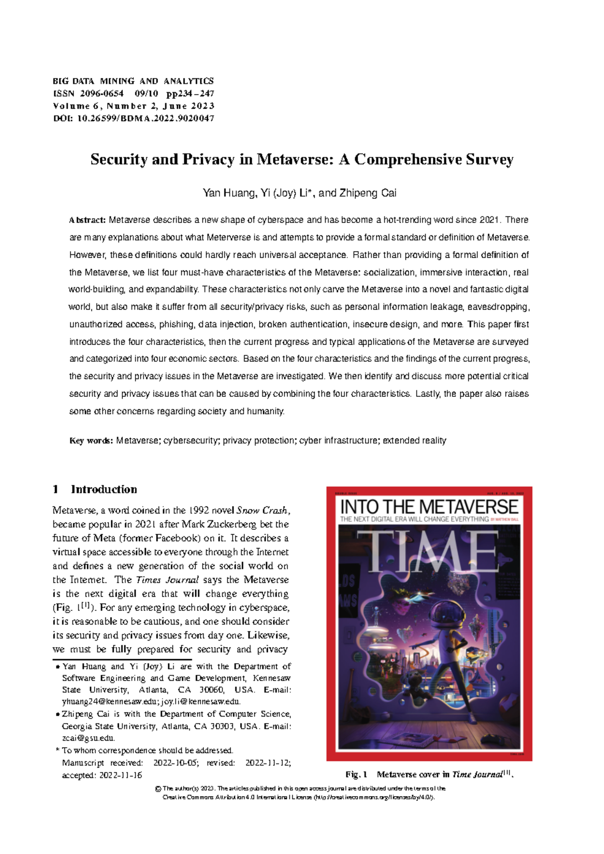 Security and Privacy in Metaverse A Comprehensive Survey - BIG DATA ...