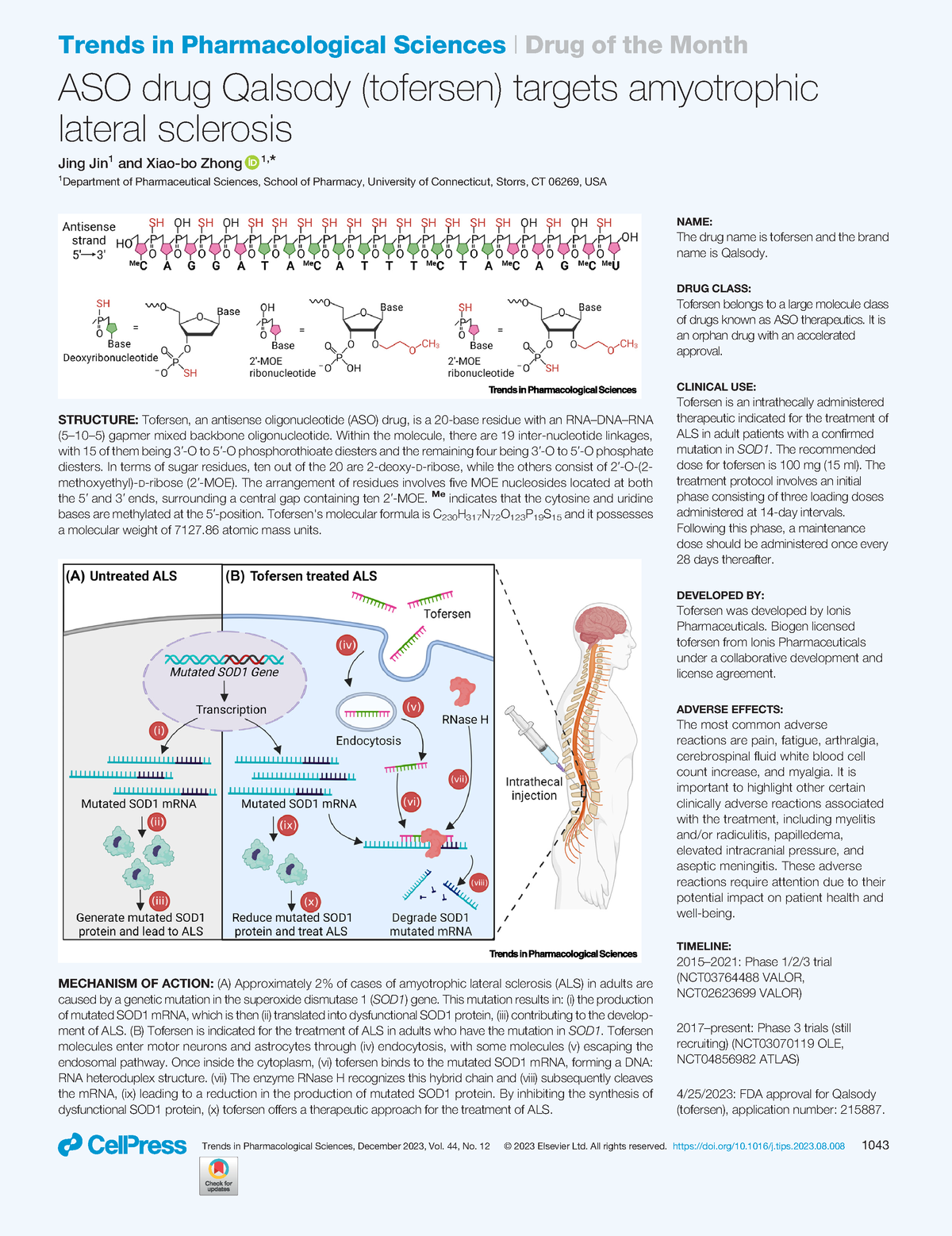 Jing jin aso drug qalsody tofersen targets amyotrophic - ASO drug ...