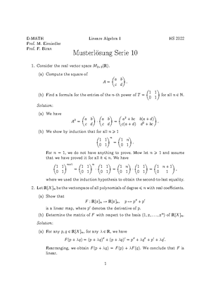 Lai Sols12-en - Linear Algebra - D-math Lineare Algebra I Hs 2022 Prof 