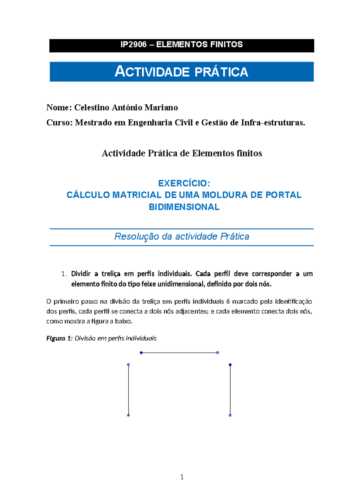 Actividade Pratica de Elementos Finitos - ACTIVIDADE PRÁTICA Nome ...
