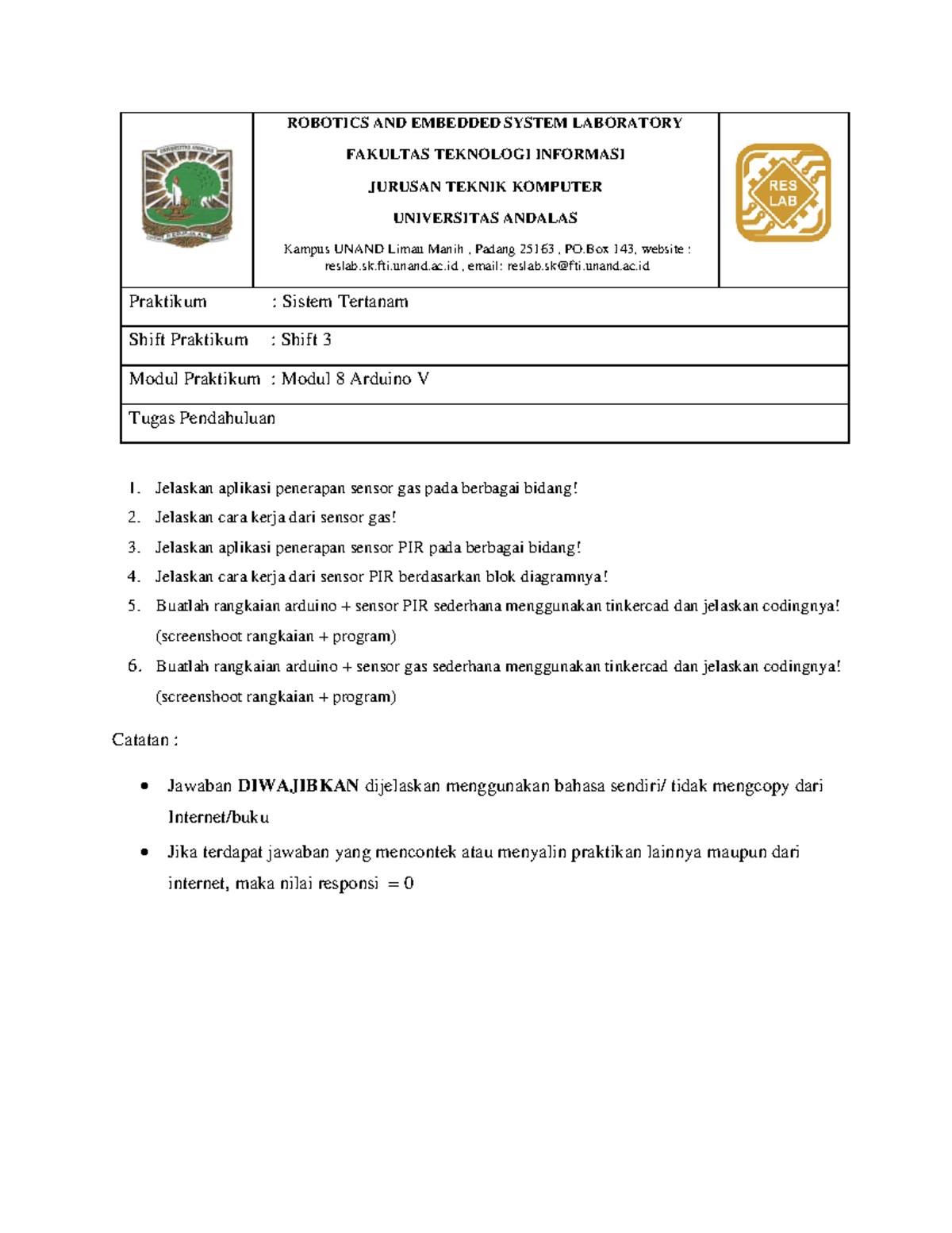 TP Shift 3 Modul 8 - Praktikum Sistem Tertanam - ROBOTICS AND EMBEDDED ...