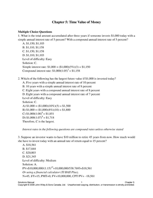 213841945 Chapter 5 Time Value Of Money Multiple Choice Questions Studocu