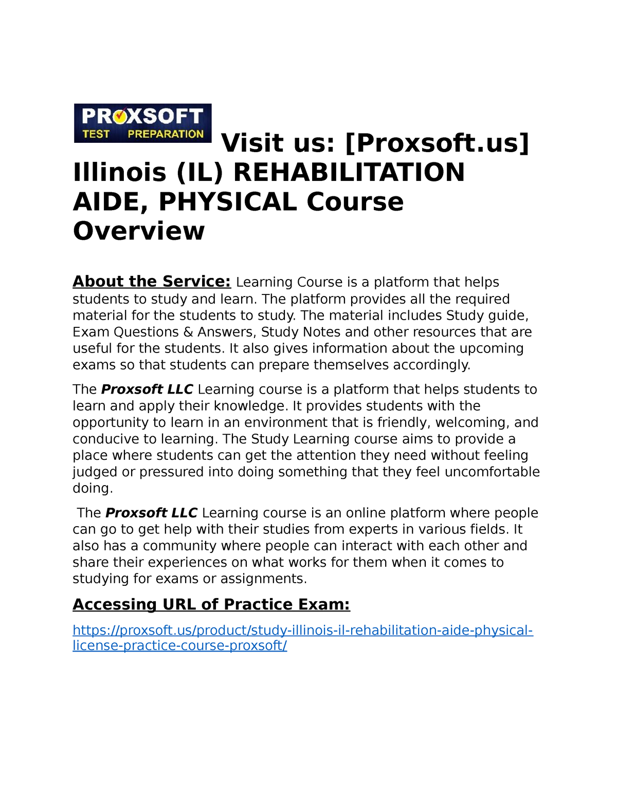 Illinois IL REHABILITATION AIDE PHYSICAL Practice Course Visit Us   Thumb 1200 1553 