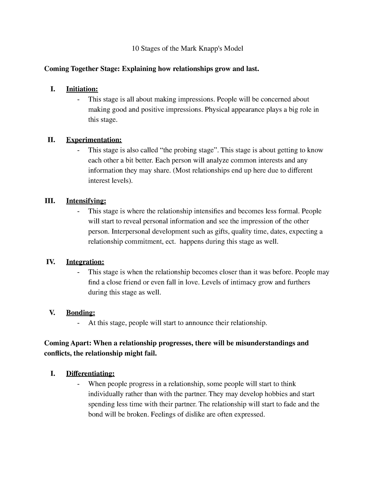 10 Stages of the Mark Knapps Model Research - 10 Stages of the Mark ...