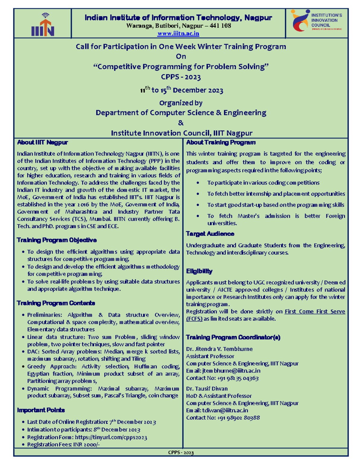 Training brochure 1699277759 - Indian Institute of Information ...