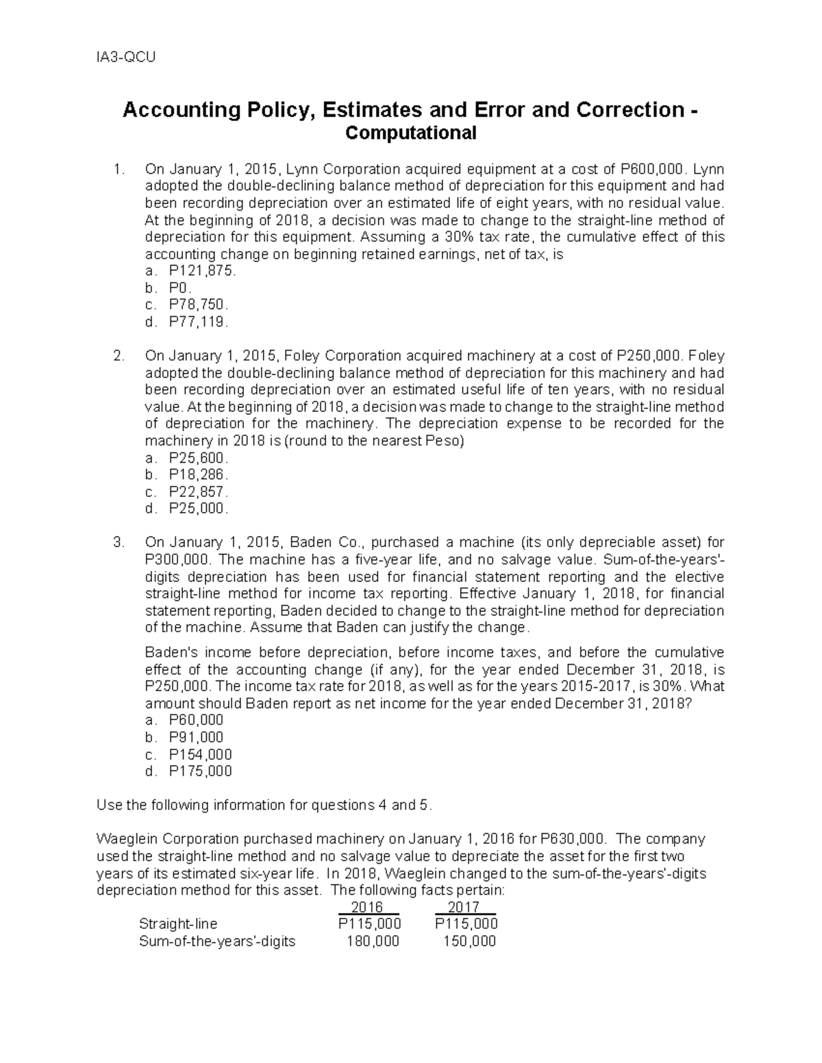 Accounting-Policy Estimates Error-and-Correction - Accounting Policy ...