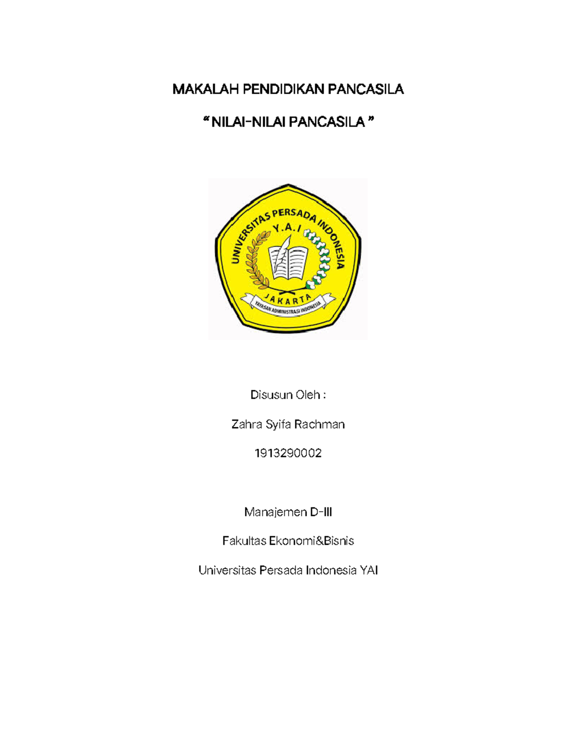 09Tugas Makalah PKN - MAKALAH PENDIDIKAN PANCASILA “ NILAI-NILAI ...