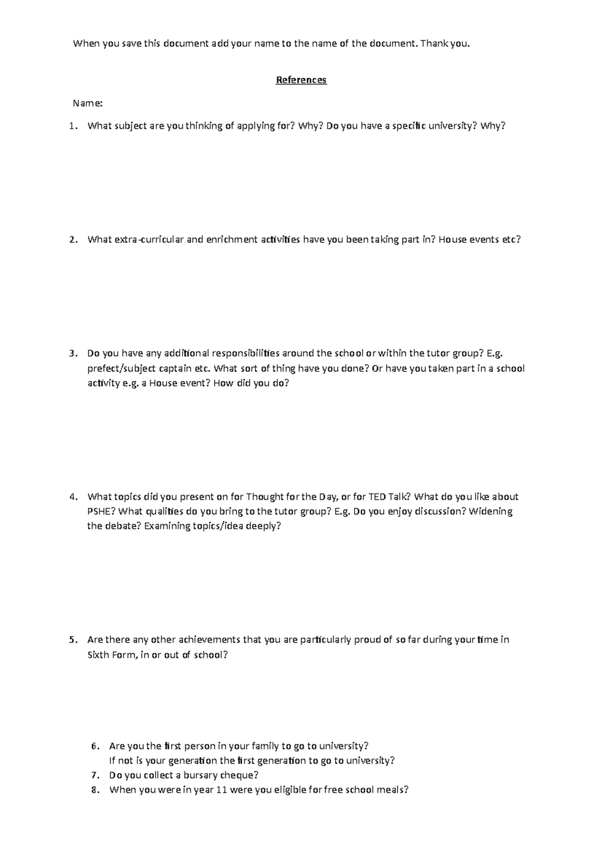 References Questionnaire Tutors When You Save This Document Add