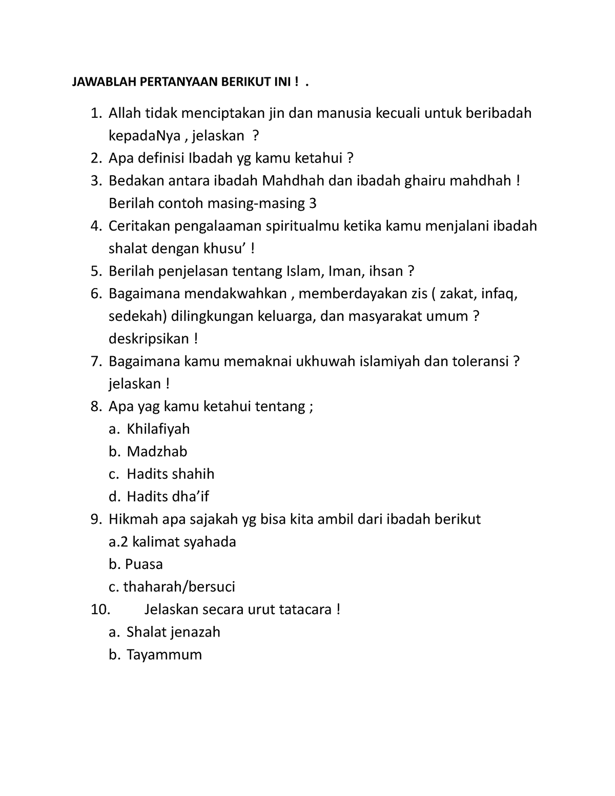 Jawablah Pertanyaan Berikut INI2 - JAWABLAH PERTANYAAN BERIKUT INI!. 1 ...