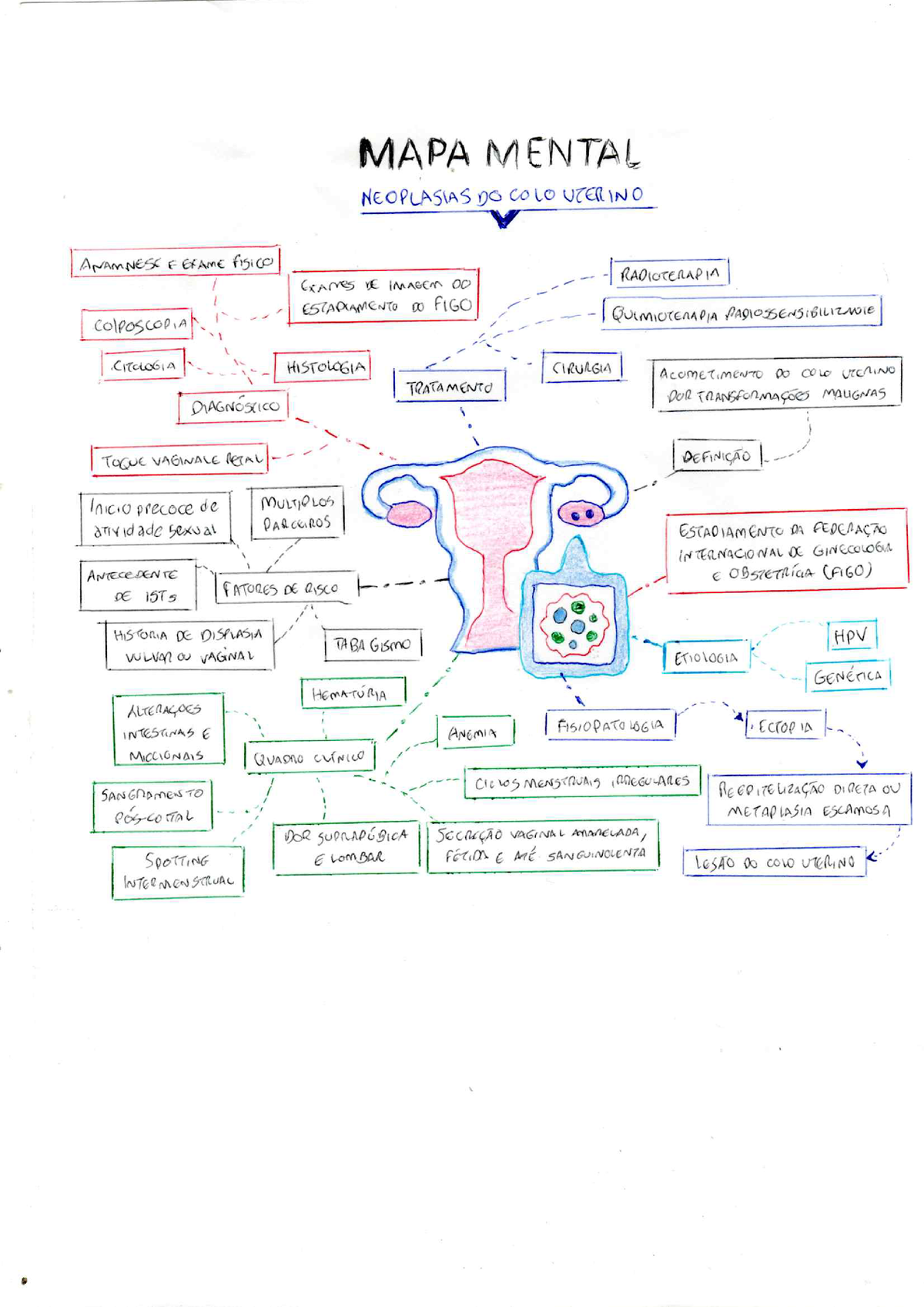 Cancer Cuello uterino - Mapa mental - Patología - USS - Studocu