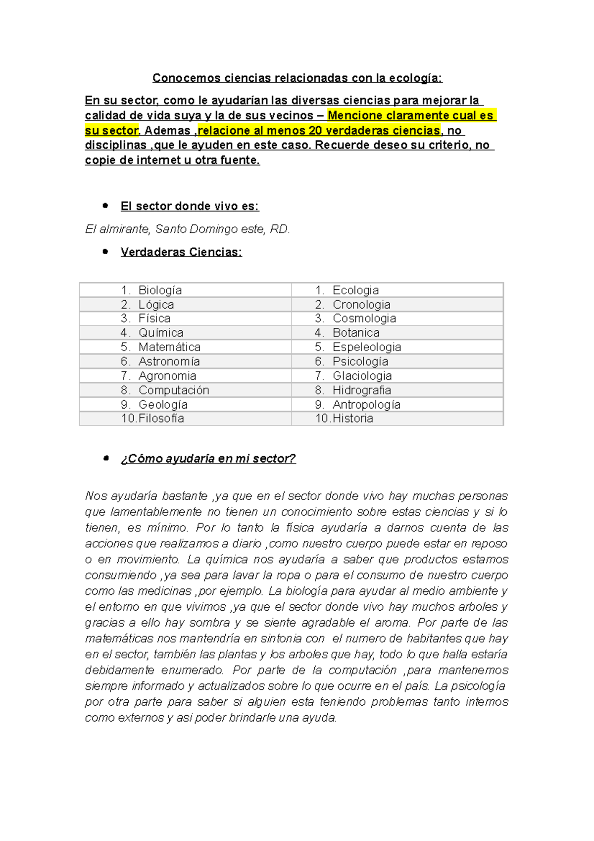 Conocemos Ciencias Relacionadas Con La Ecología - Ademas ,relacione Al ...