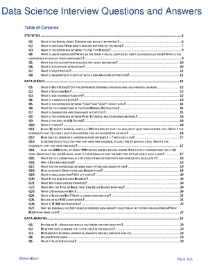 Data Science Important questions - Studocu