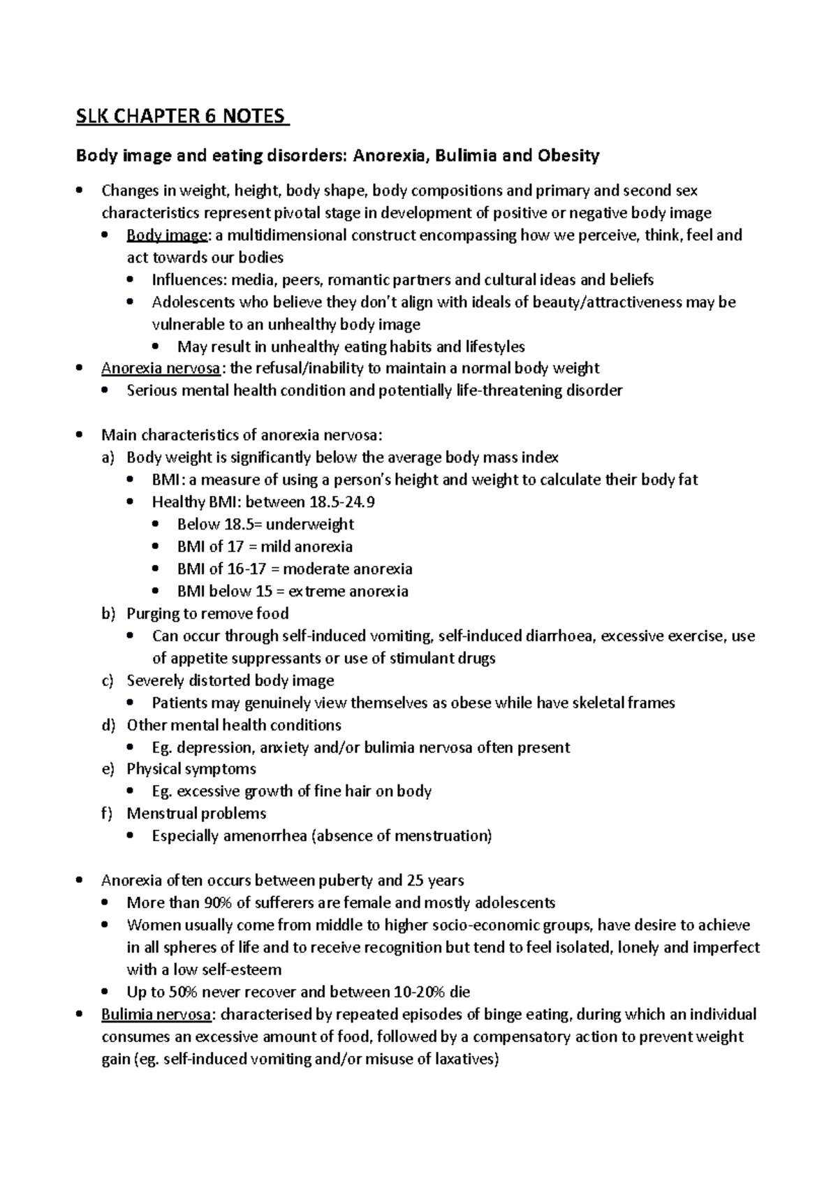 SLK Chapter 6 Notes - based on the textbook used - SLK CHAPTER 6 NOTES ...