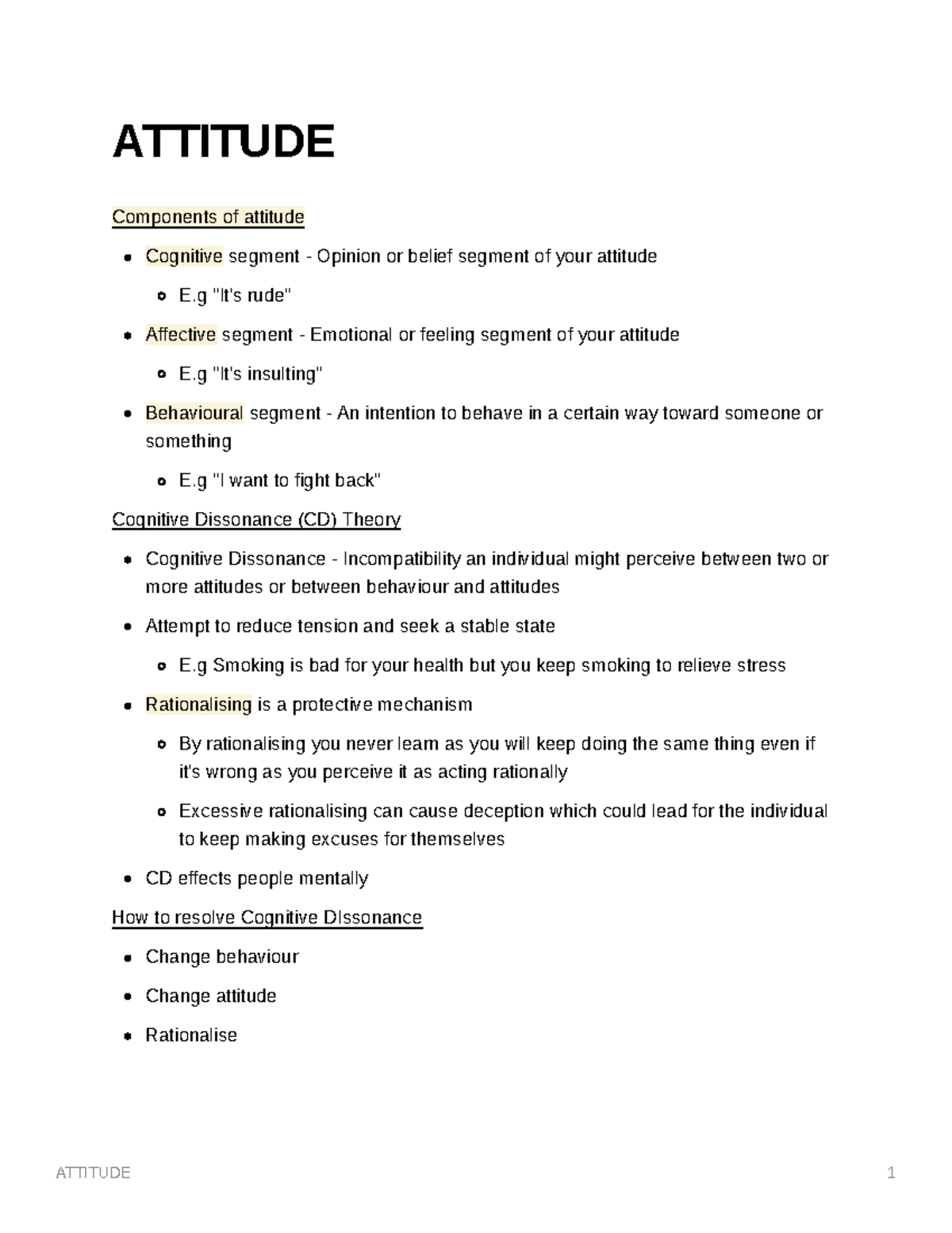 attitude essay summary