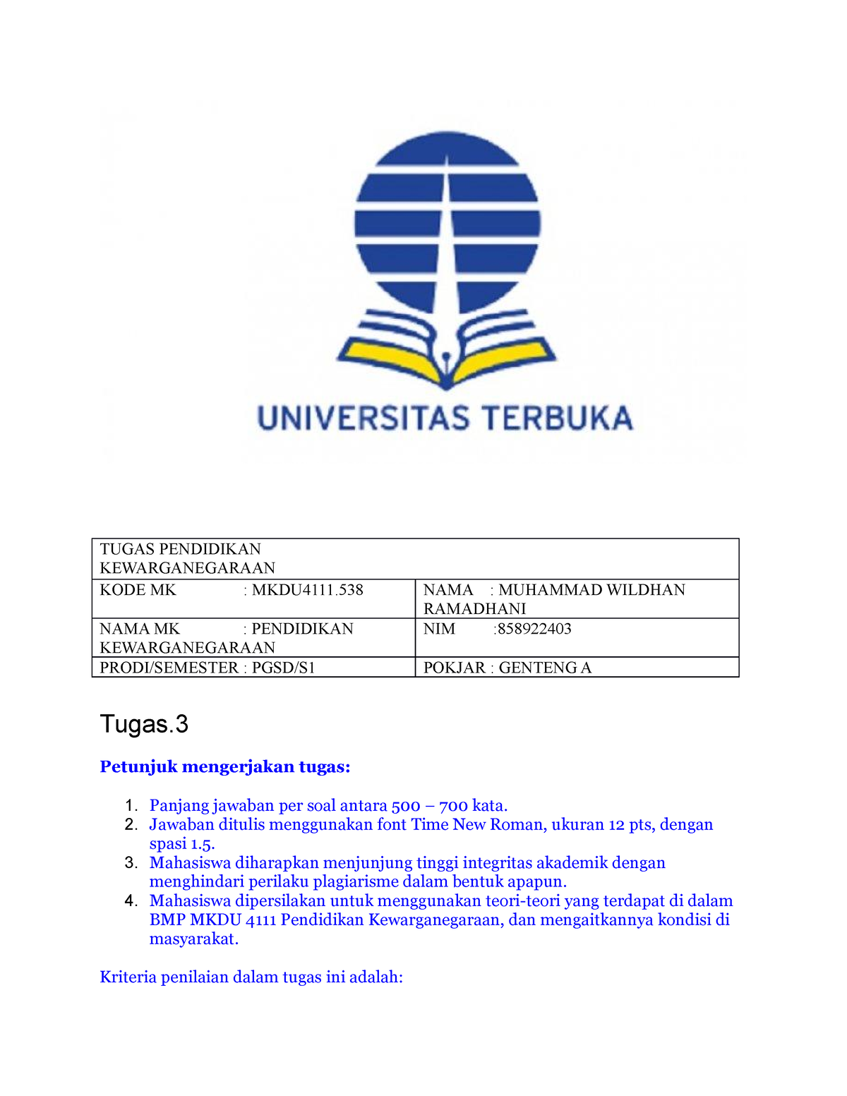 Tugas 3 E- Learning Pendidikan Kewarganegaraan - TUGAS PENDIDIKAN ...