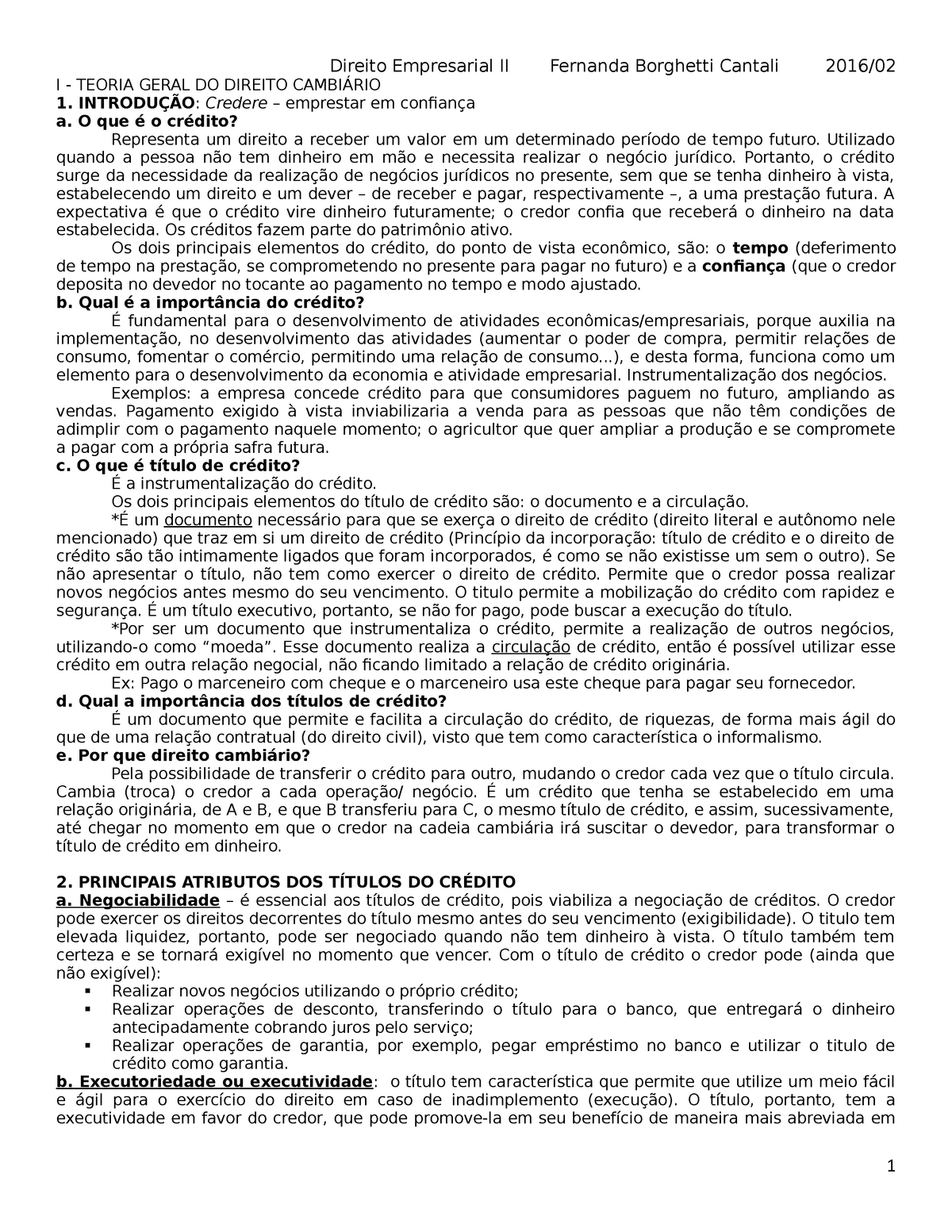 Aula De Direito Empresarial Ii Direito Empresarial Ii Fernanda Borghetti Cantali 201602 I 1770