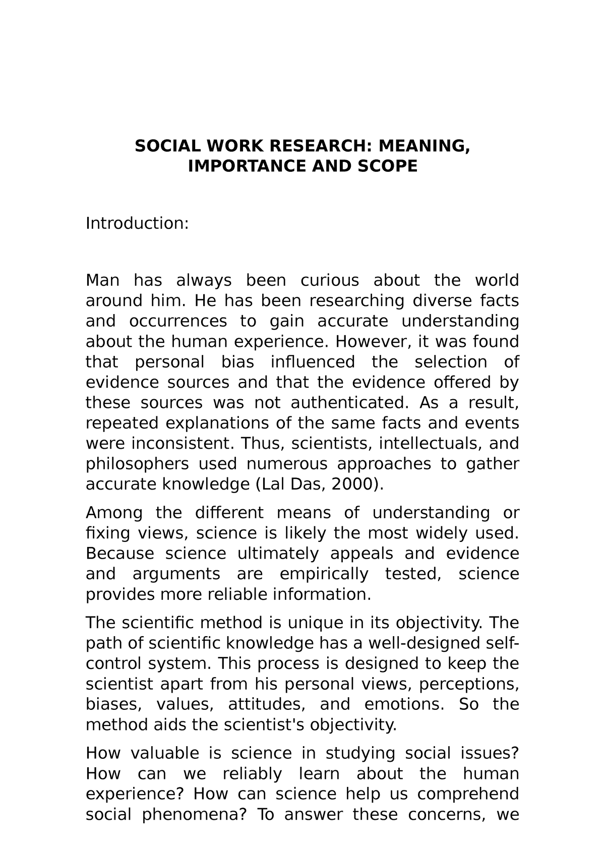 social work research meaning