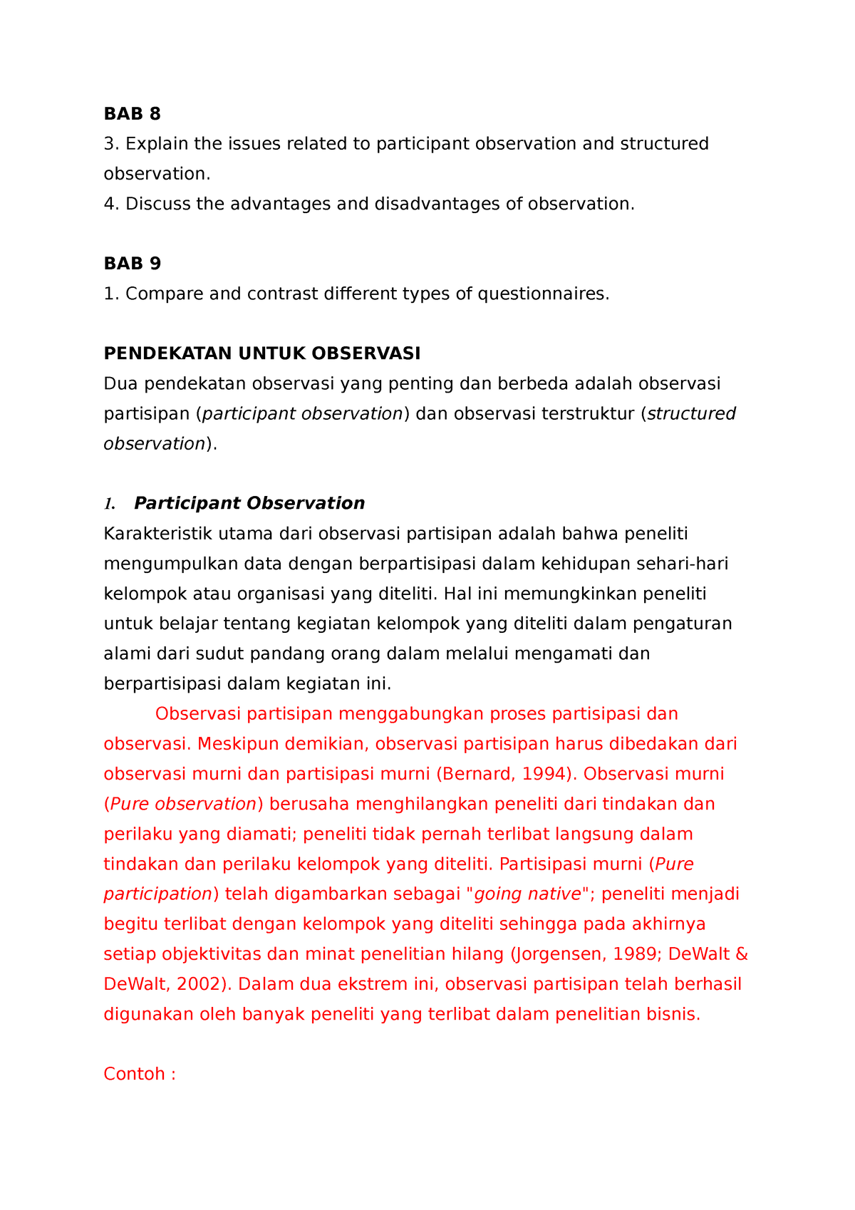 Metodologi Penelitian AKuntansi : Observation (BAB 8) - BAB 8 Explain ...