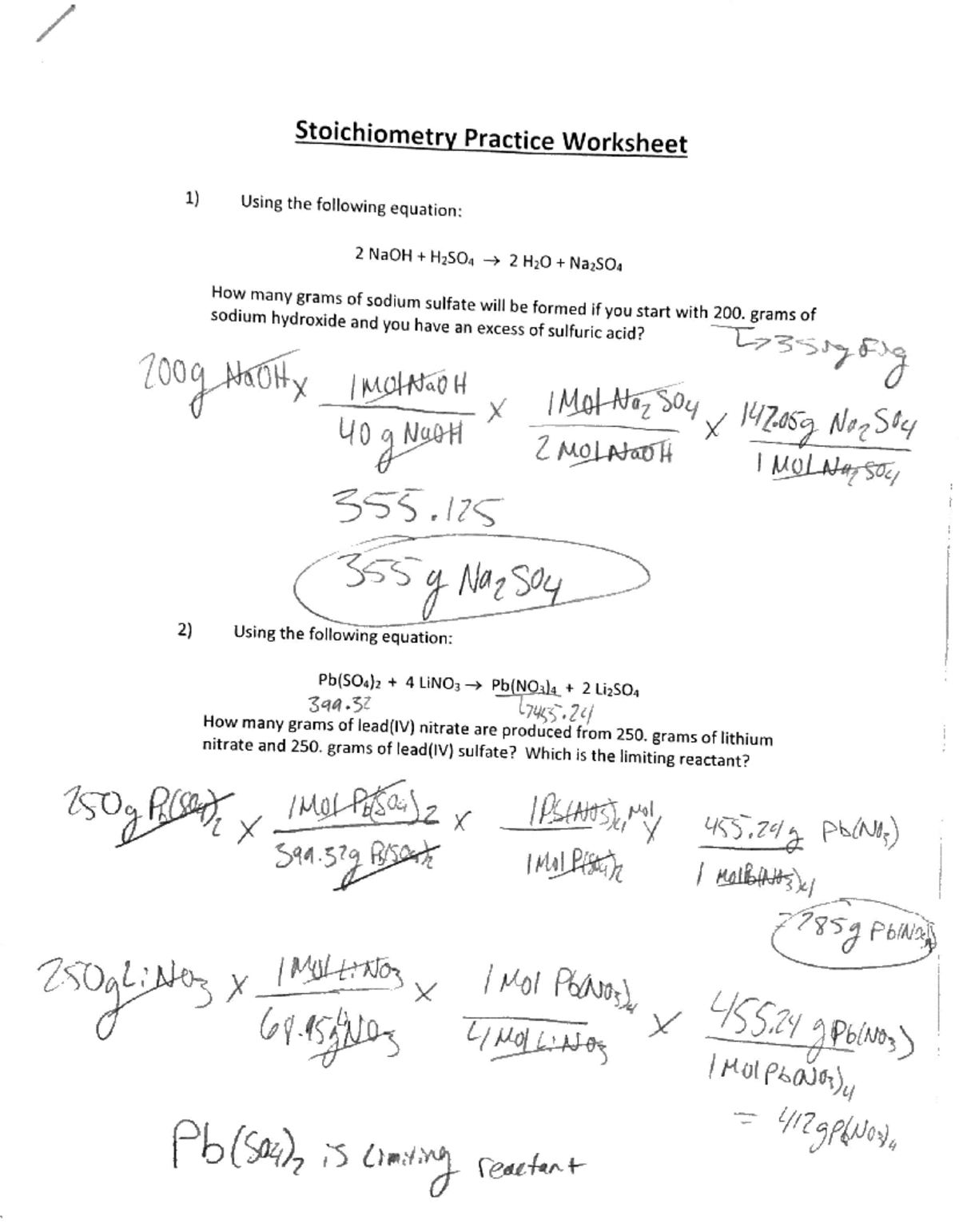 stoichiometry-worksheet-chem-201-studocu