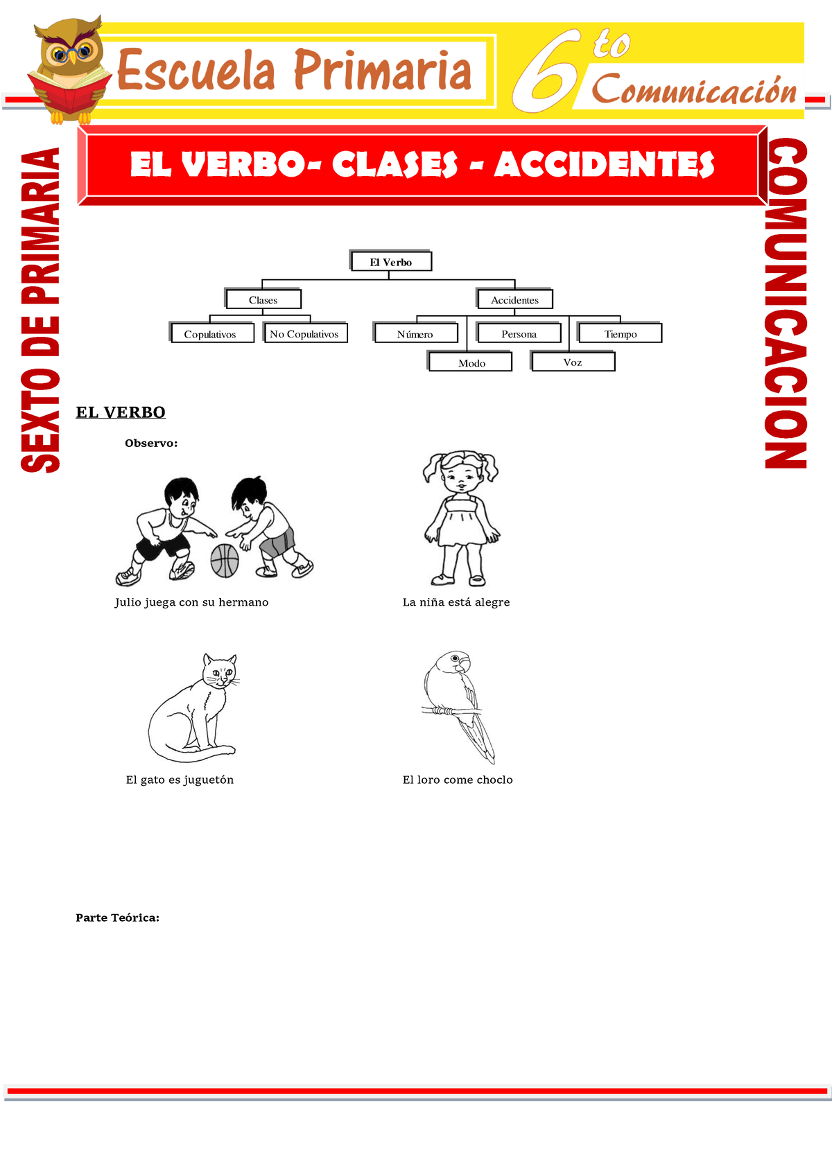 Clases Y Accidentes Del Verbo Para Sexto De Primaria - El Verbo Clases ...