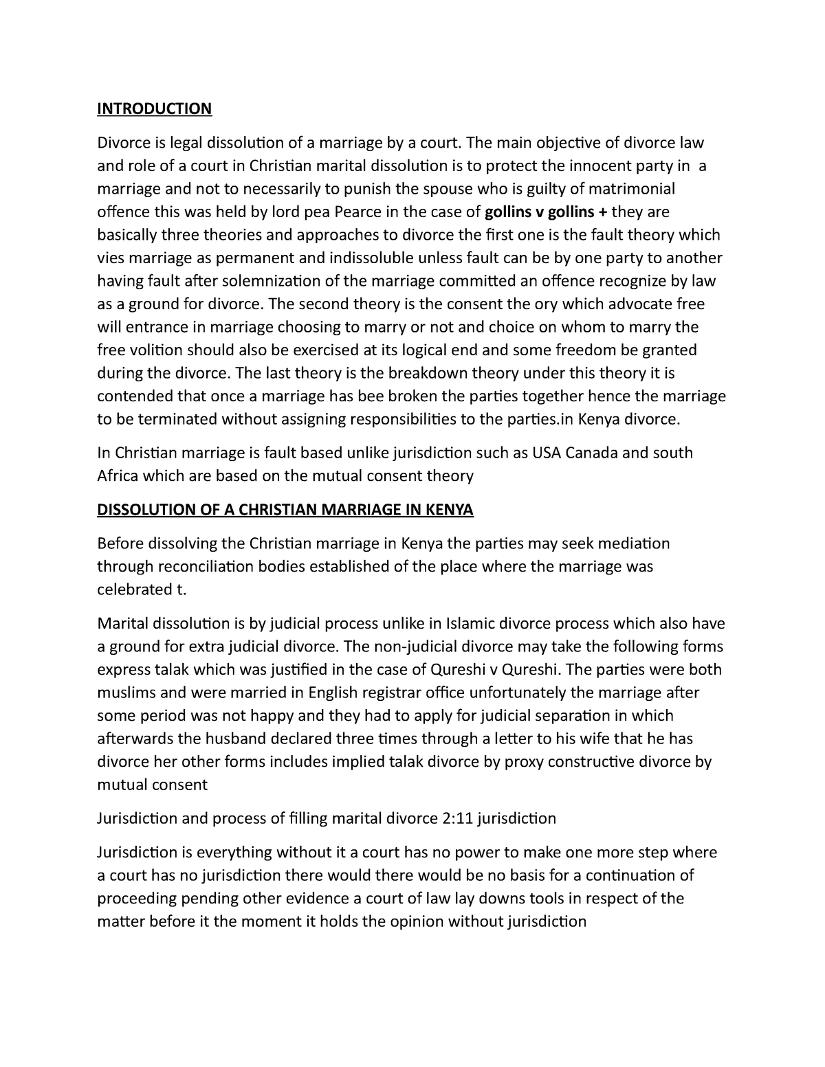 marriage and divorce essay introduction