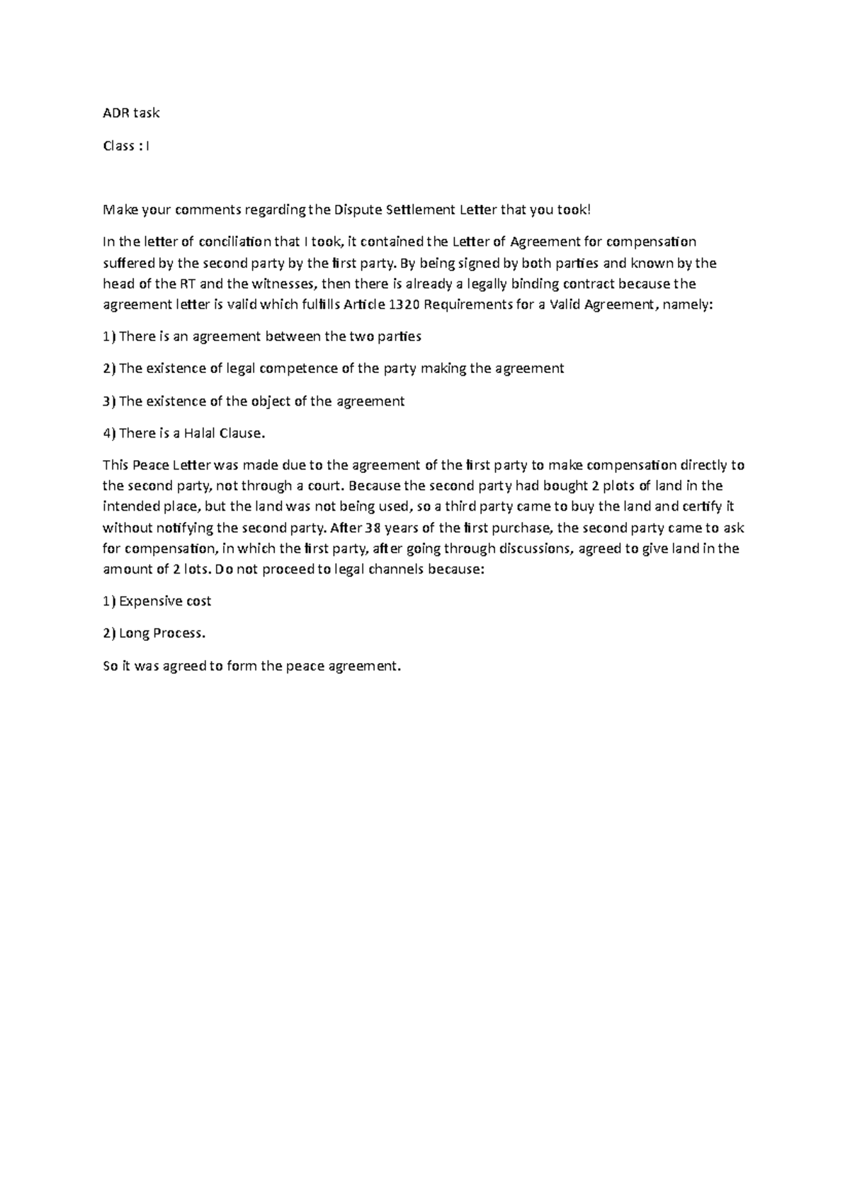 ADR task - From University of Bengkulu - ADR task Class : I Make your ...