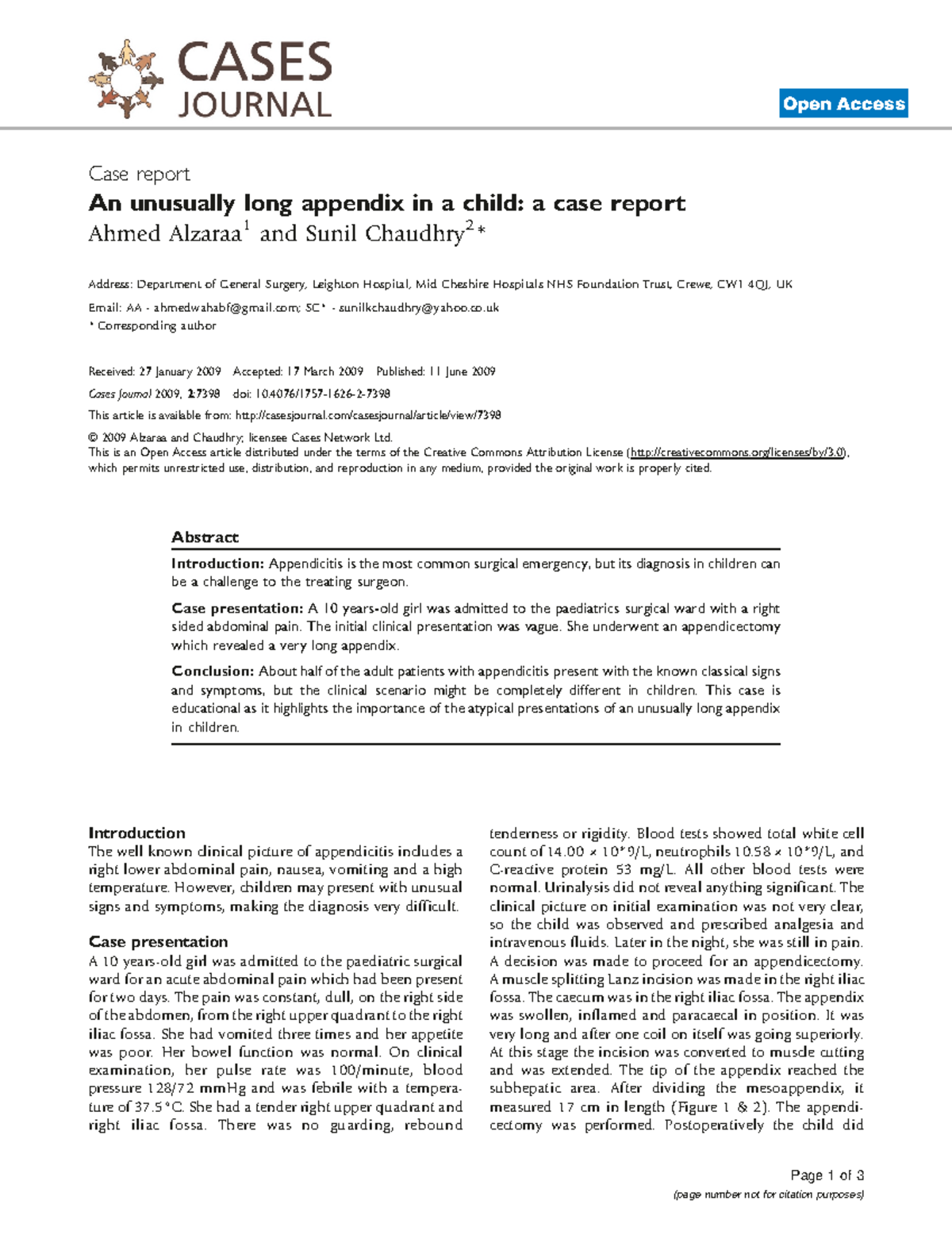 1757 1626 2 7398 - Case report Open Access An unusually long appendix ...
