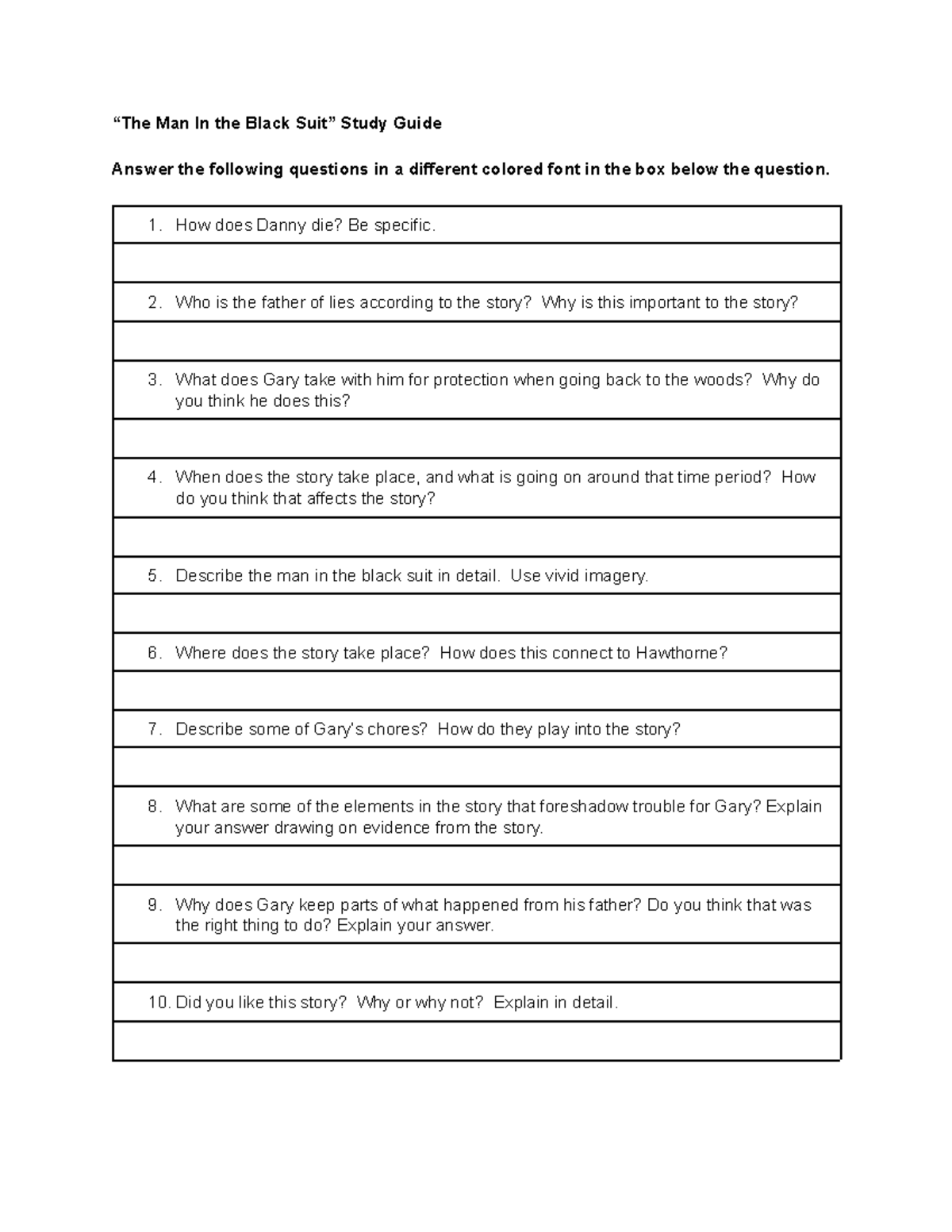 Rashid 2k19 "MBS" Study Guide Questions “The Man In the Black Suit