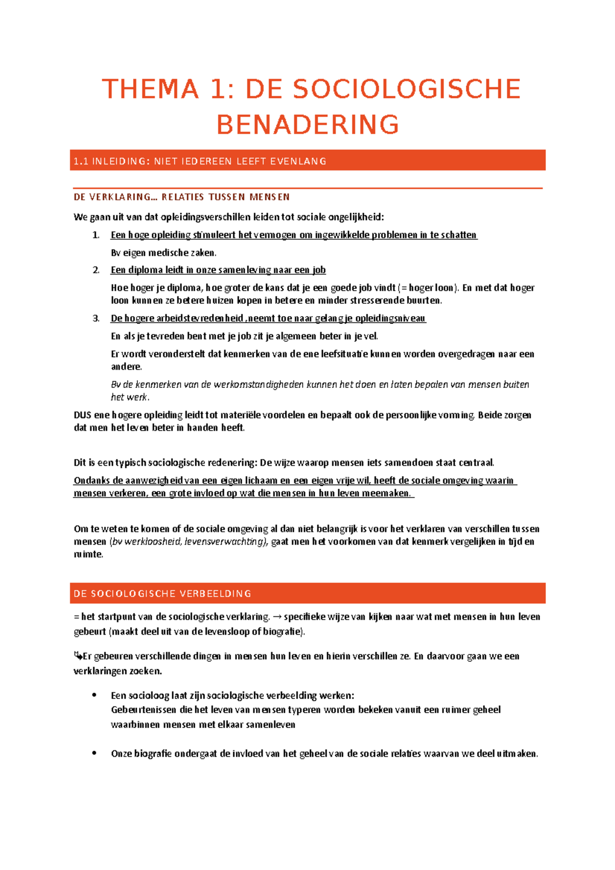 Thema 1 de sociologiosche benadering THEMA 1 DE SOCIOLOGISCHE