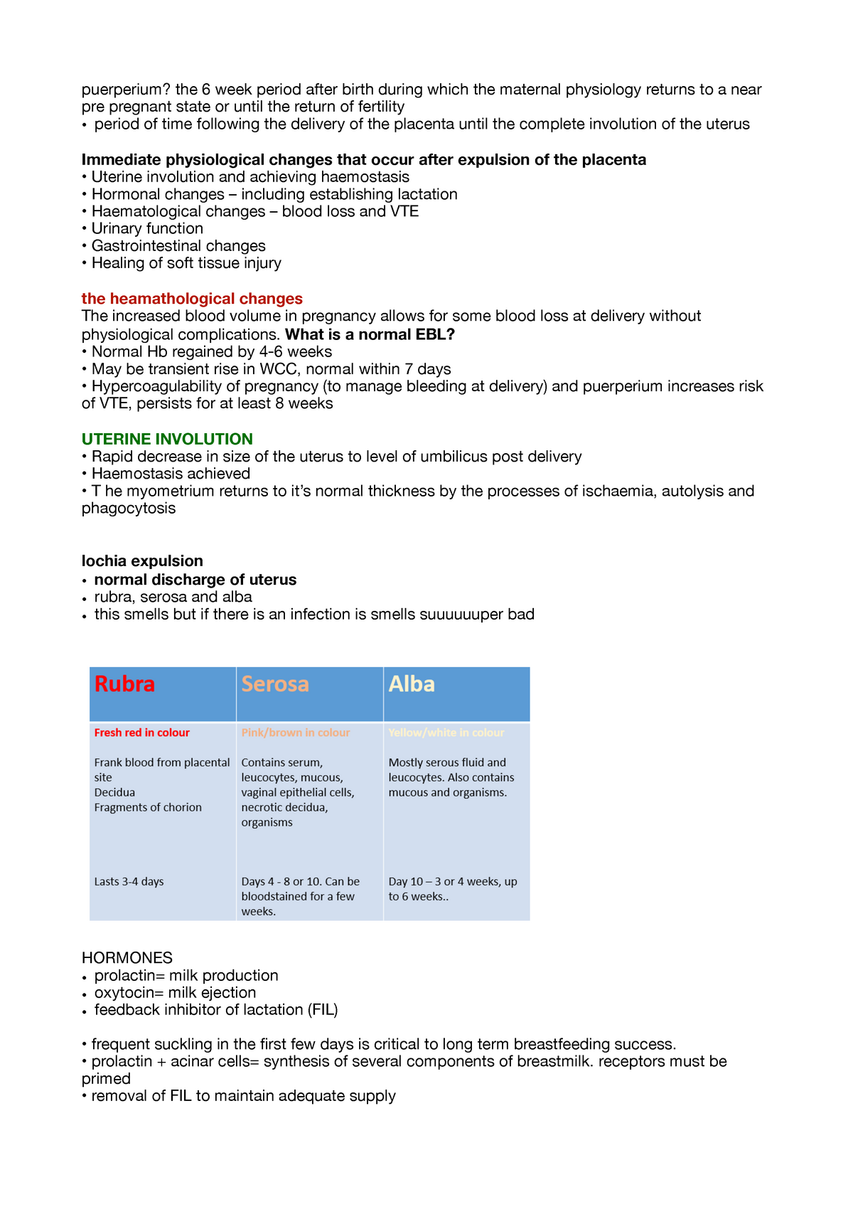 Physiology of puerperium - puerperium? the 6 week period after birth ...