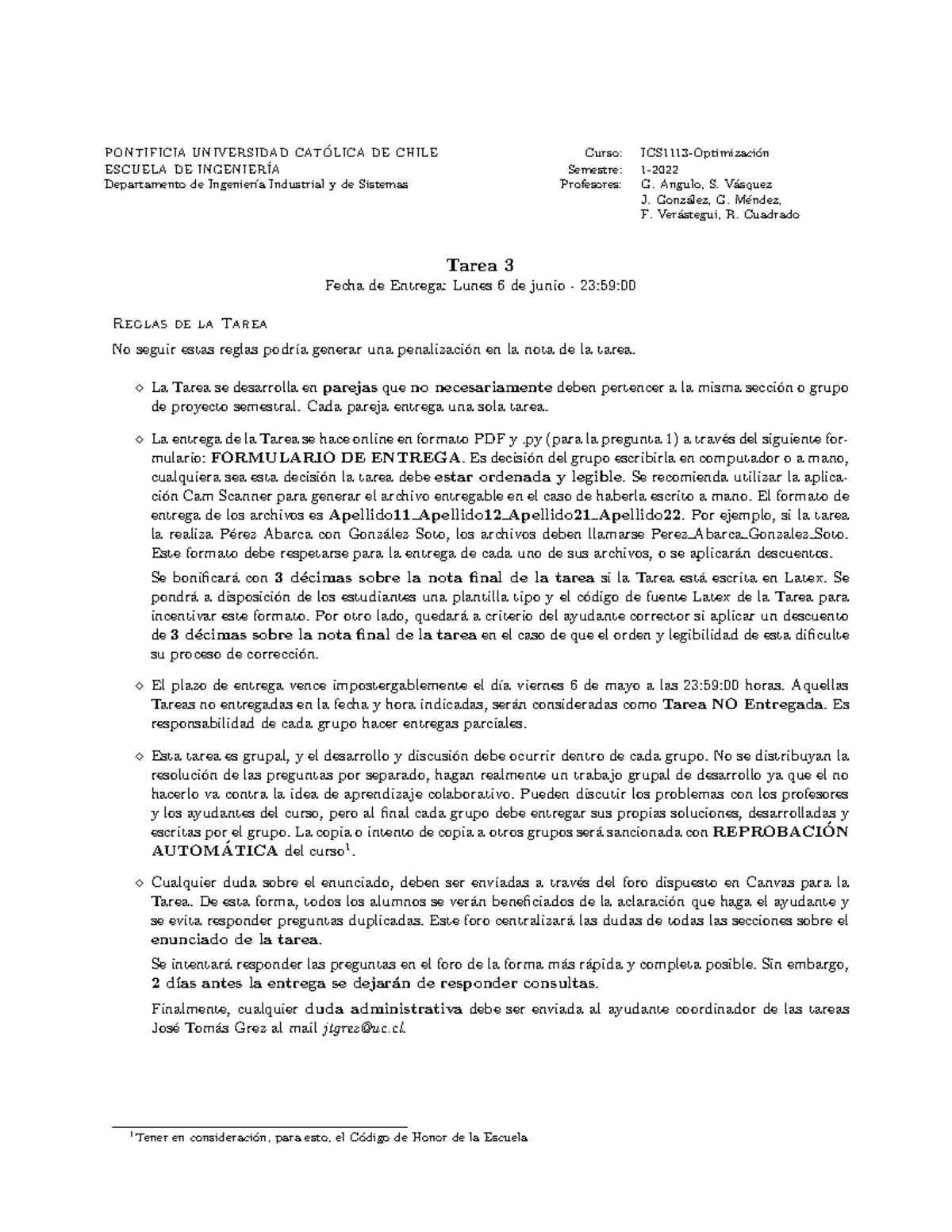 Tarea 3 - PONTIFICIA UNIVERSIDAD CATOLICA DE CHILE ́ Curso: ICS1113 ...