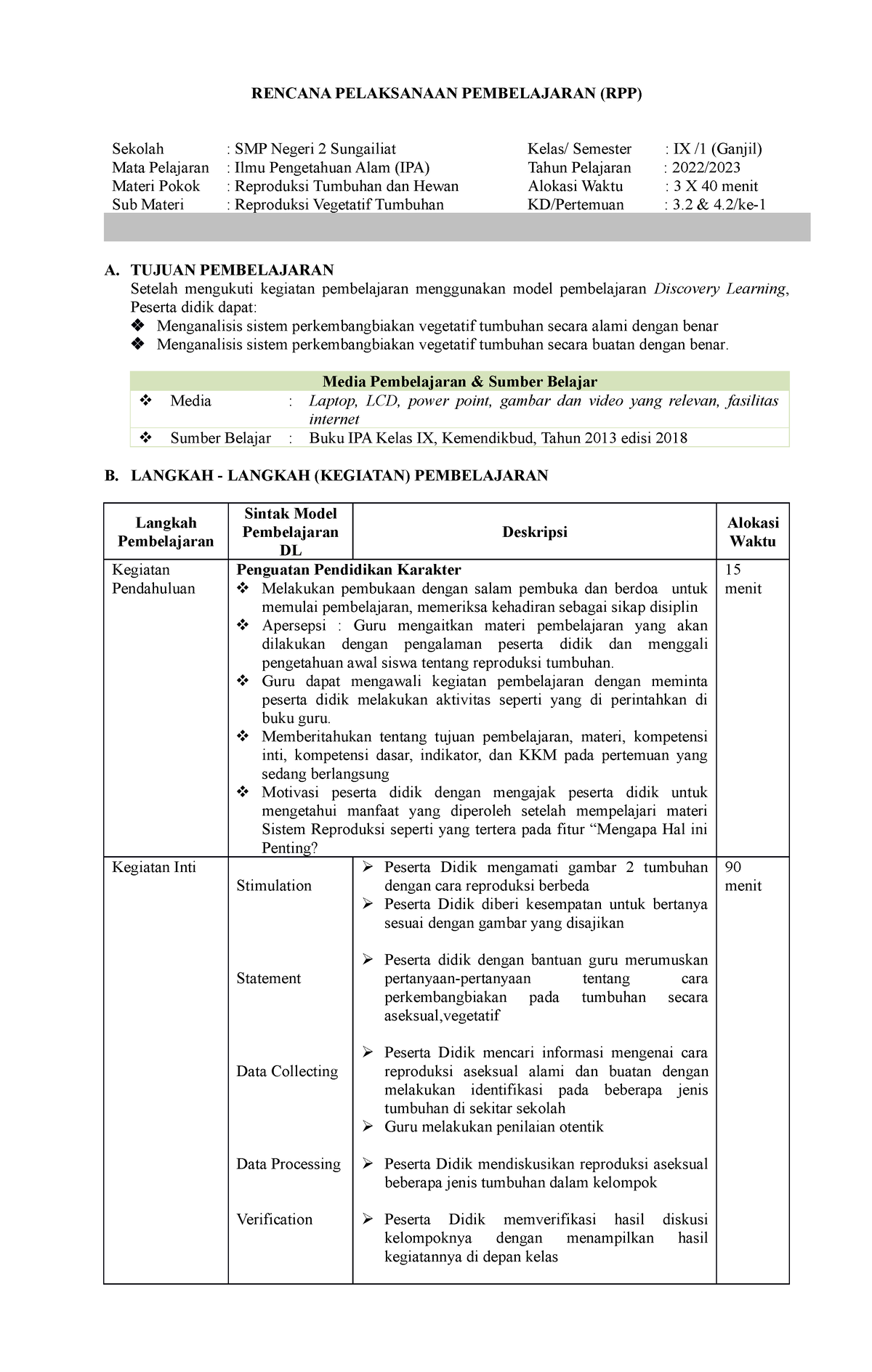 RPP 9-2 22-23 - Perangkat Pembelajaran - RENCANA PELAKSANAAN ...