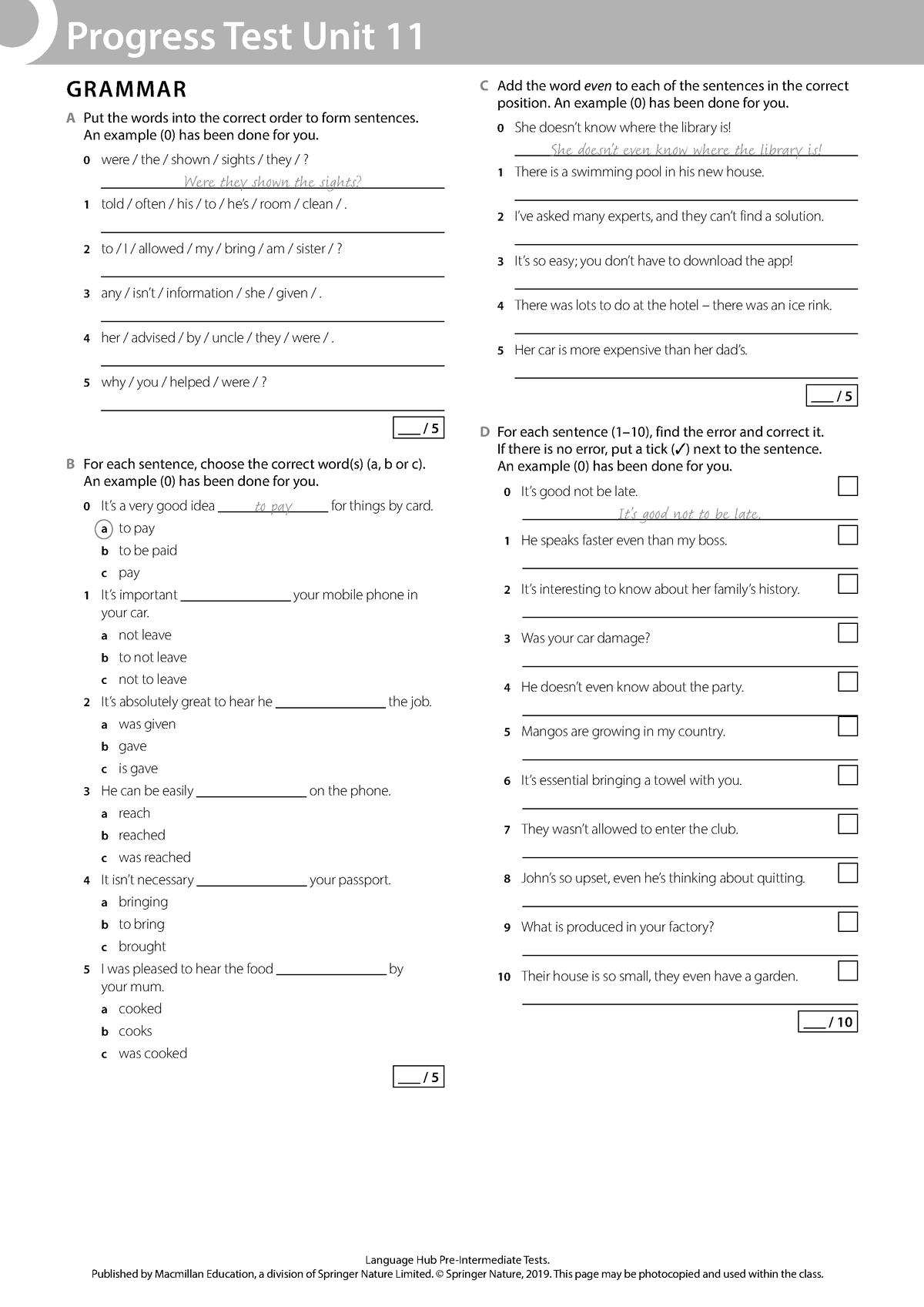 QUIZ 1 Elementary 6 - Apuntes y tareas de ingles basico 5-6 ...