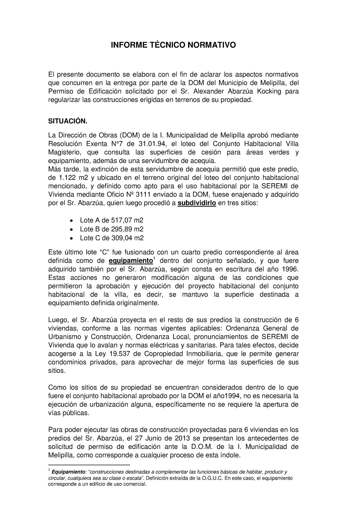 Informe Técnico Normativo V2 - INFORME TÉCNICO NORMATIVO El Presente ...