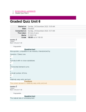 Review 2 ECON 1580 - 1. ECON 1580-01 - AY2024-T 2. Review Quiz Review ...