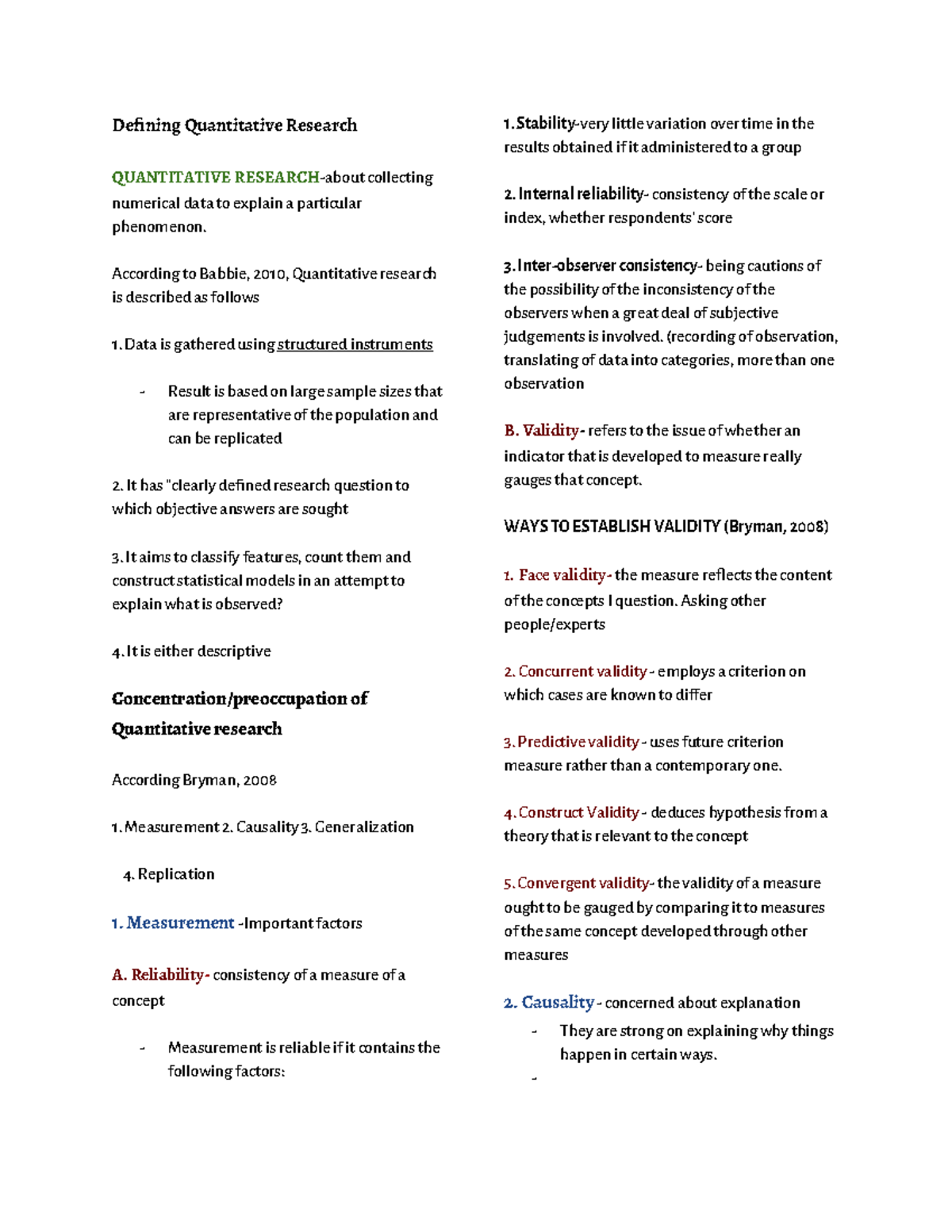 Quarter 1 Practical Research I Reviewer - Defining Quantitative ...