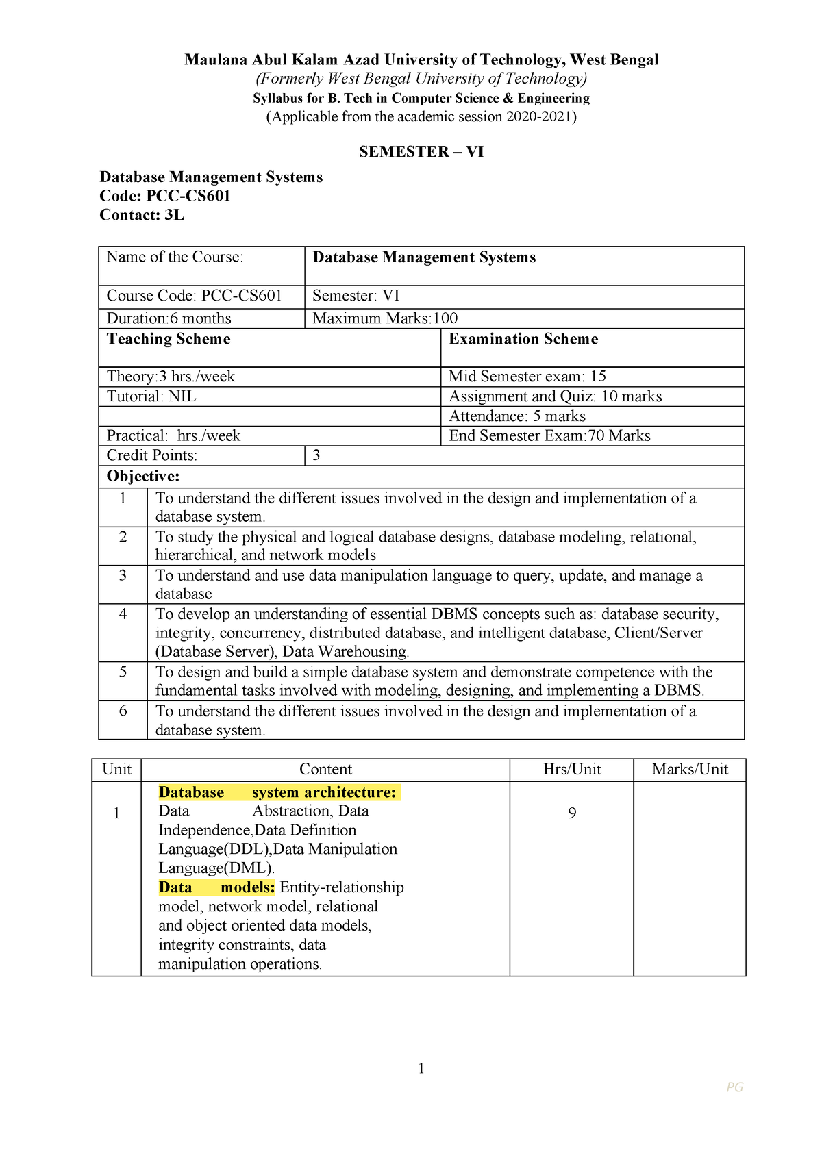 Sem6 - This is the syllabus for MAKAUT CSE - (Formerly West Bengal ...