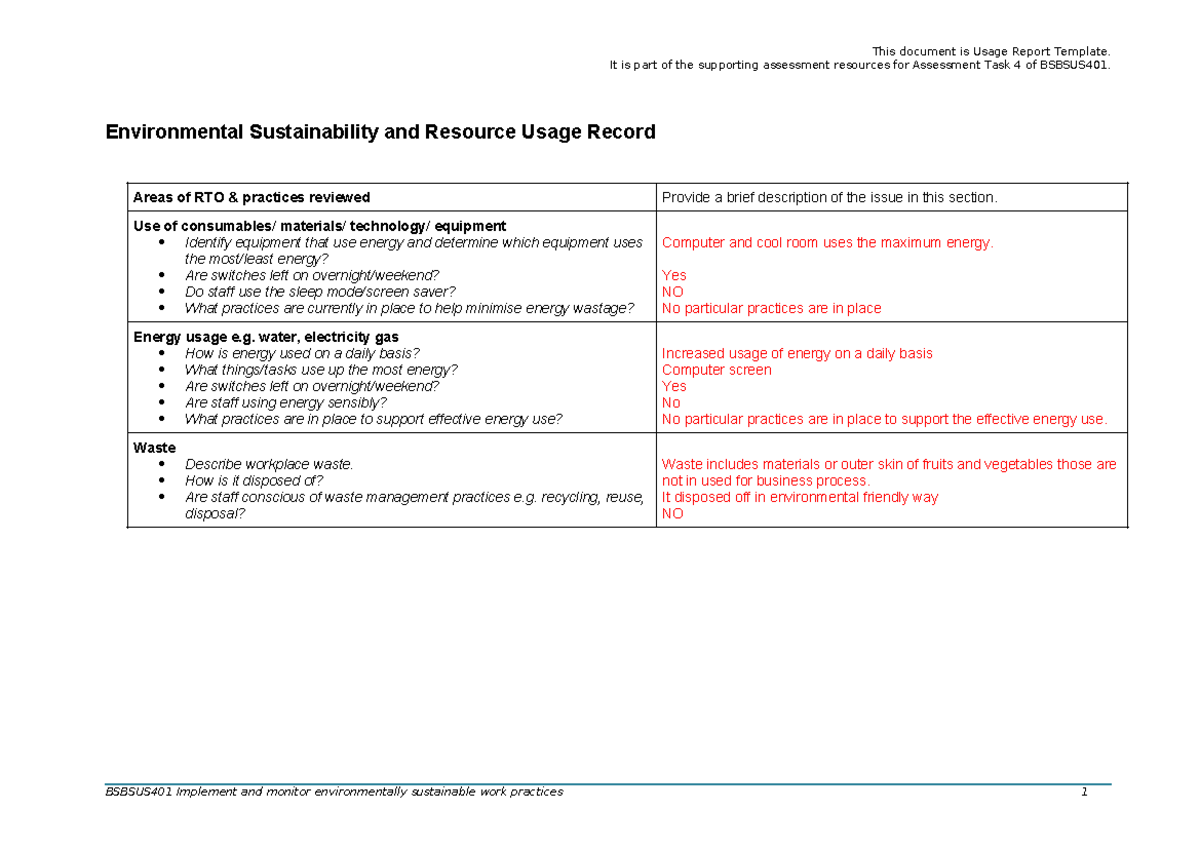 Usage Record (Neeraj) 2 - This document is Usage Report Template. It is ...