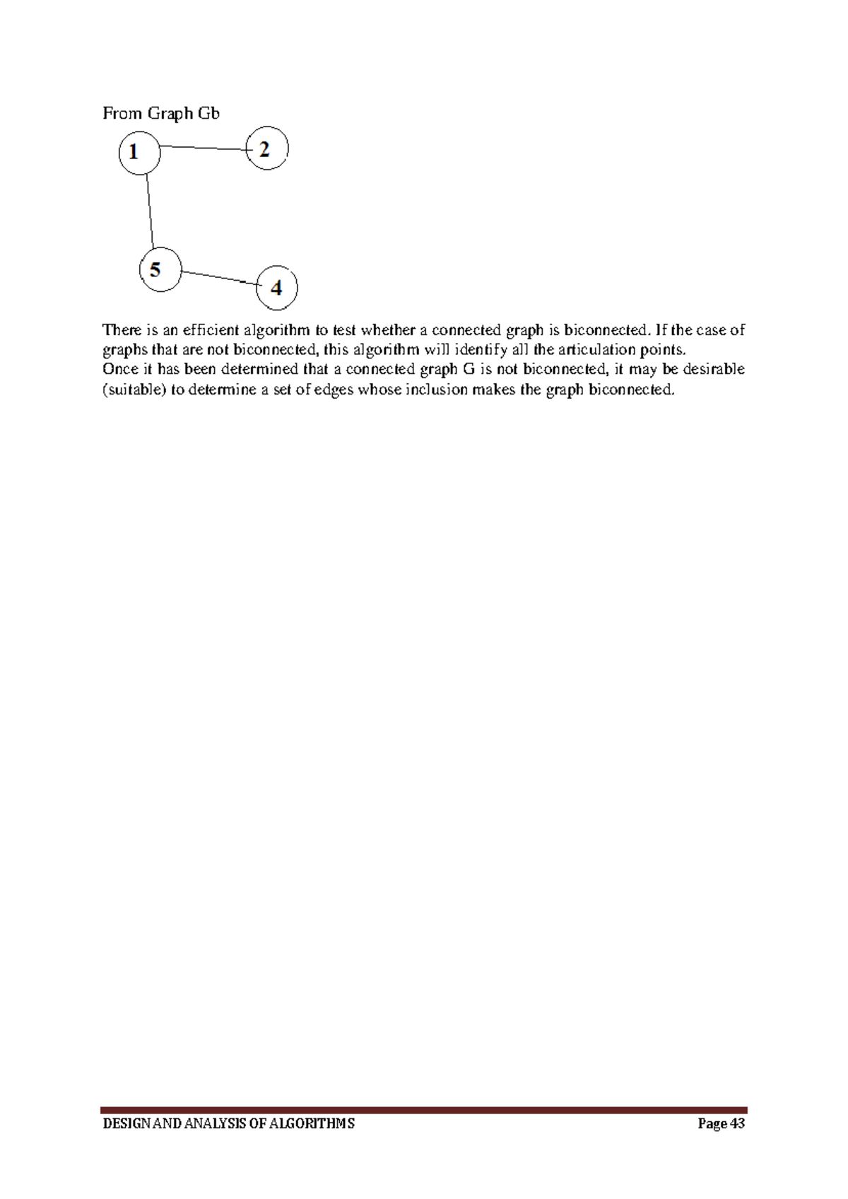 Design and Analysis Algorithms 2 - From Graph Gb There is an efficient ...