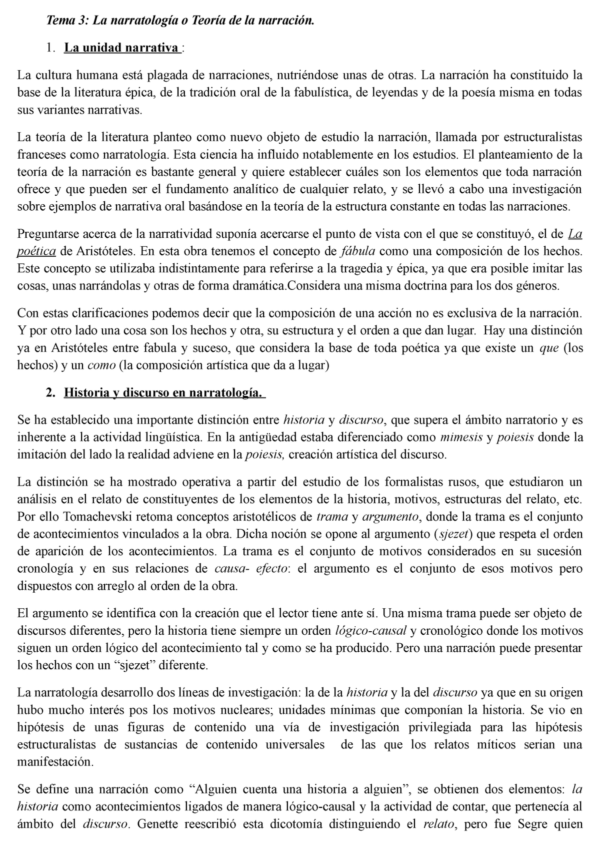 3 La Narratologia Apuntes 3 Tema 3 La Narratología O Teoría De La Narración 1 La Unidad 9488