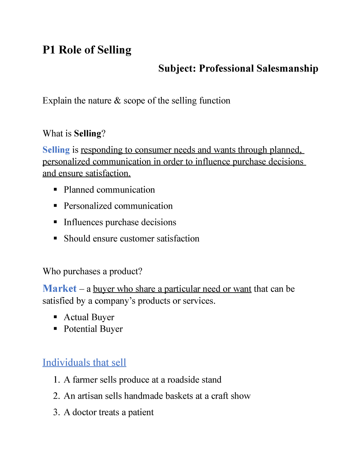 professional salesmanship essay