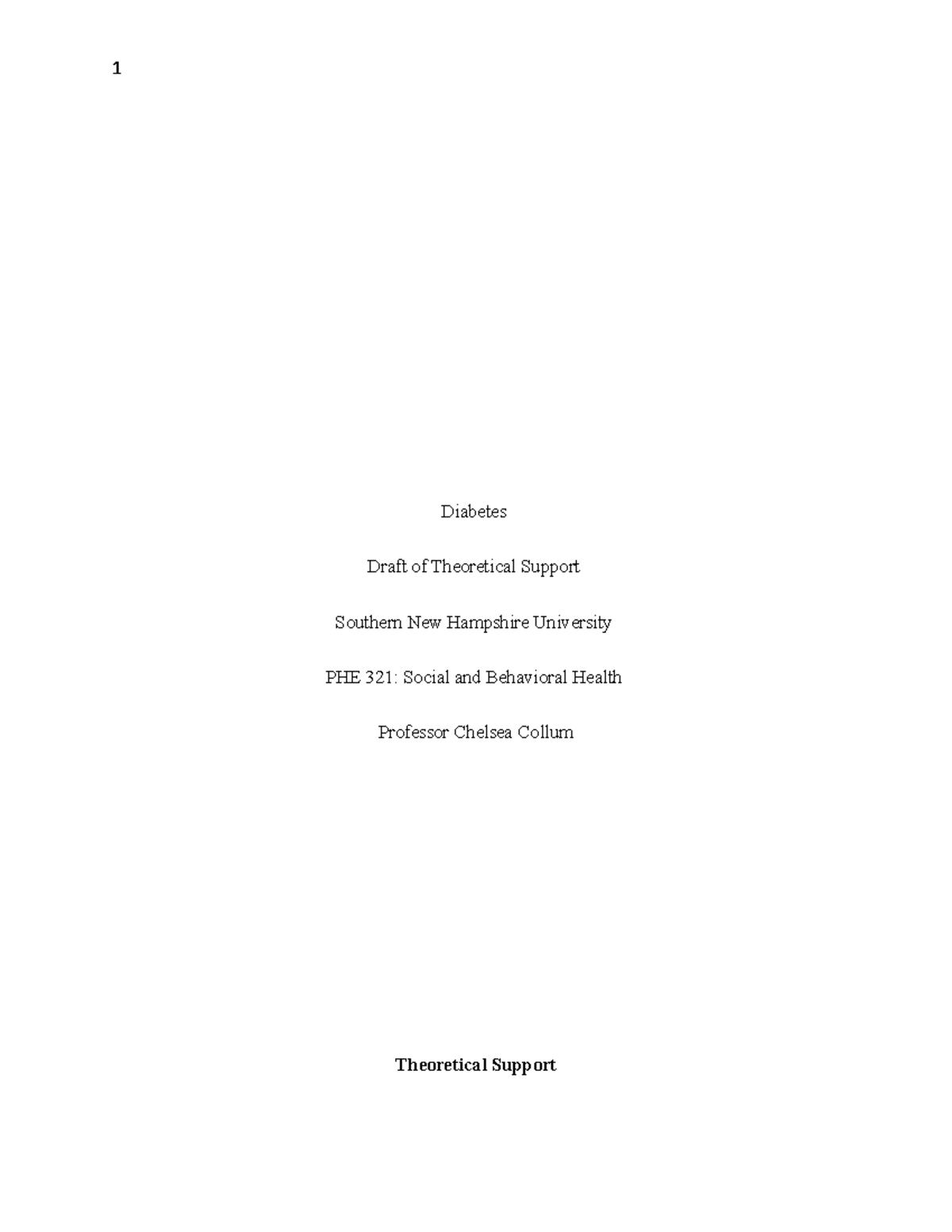 Draft of Theoretical Support - Diabetes Draft of Theoretical Support ...