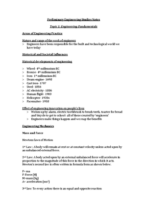 Year 11 Engineering Study Notes - Preliminary Engineering Studies Notes ...