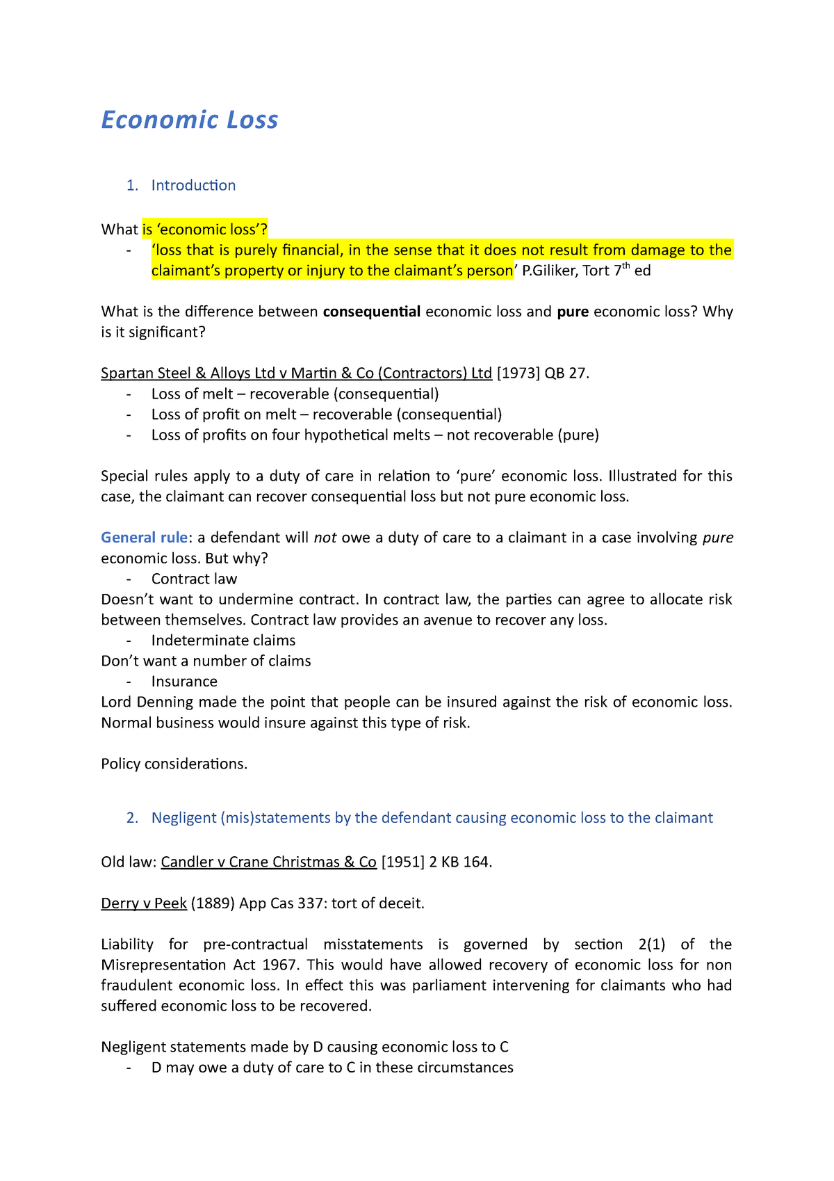 law-of-tort-economic-loss-economic-loss-introduction-what-is