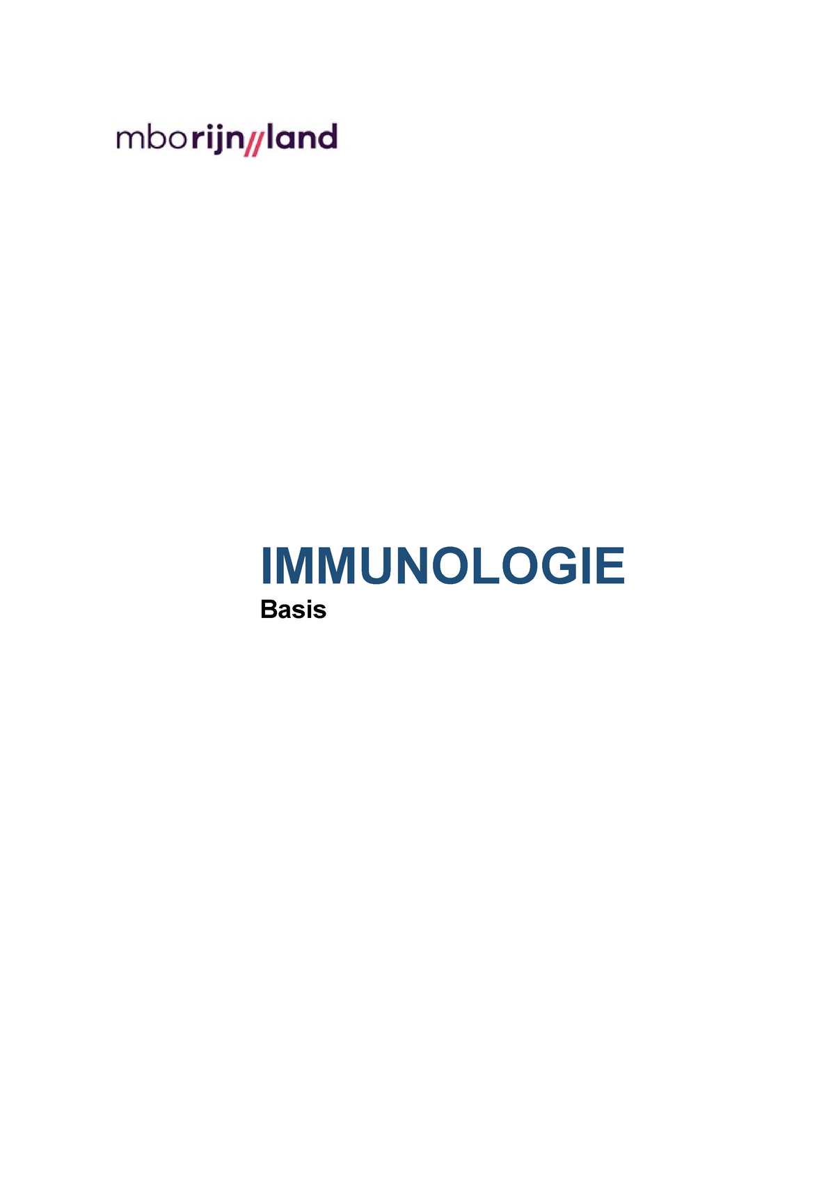 Dictaat Immunologie 2017 1117 - IMMUNOLOGIE Basis Inhoudsopgave ...