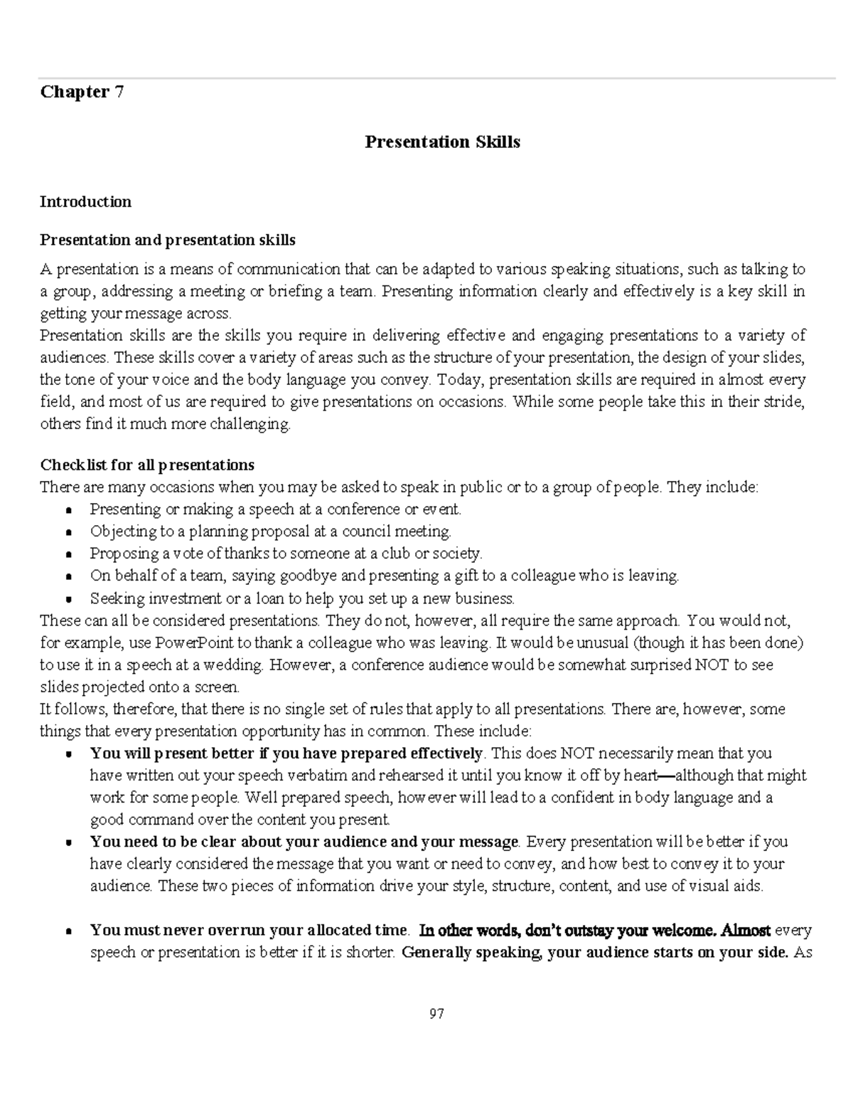 Presentation Skills - Teacher's notes - Chapter 7 Presentation Skills ...