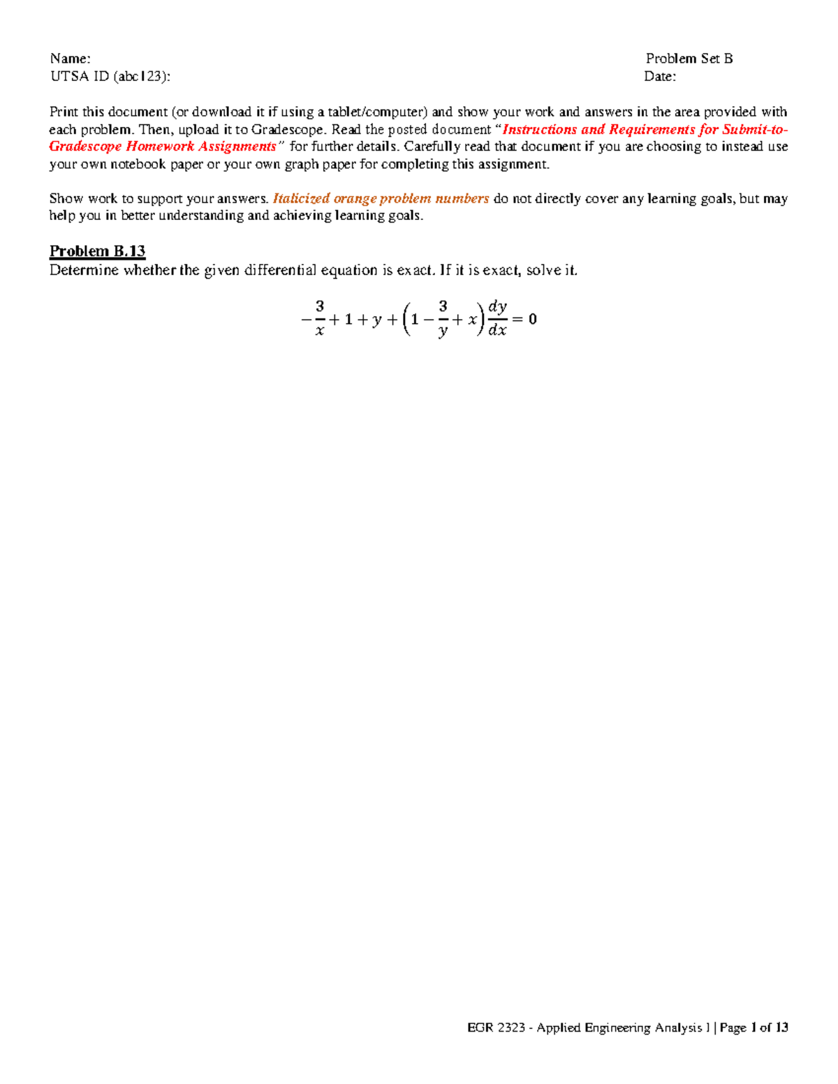 Problem Set B.13 - B.28 - Fall 2023 - UTSA ID (abc123): Date: Print ...