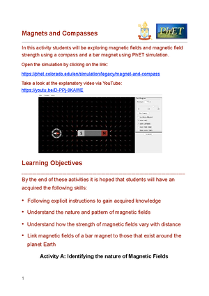 PHY-290 - Physics II Coursework TEST Material And Solutions - AA ...