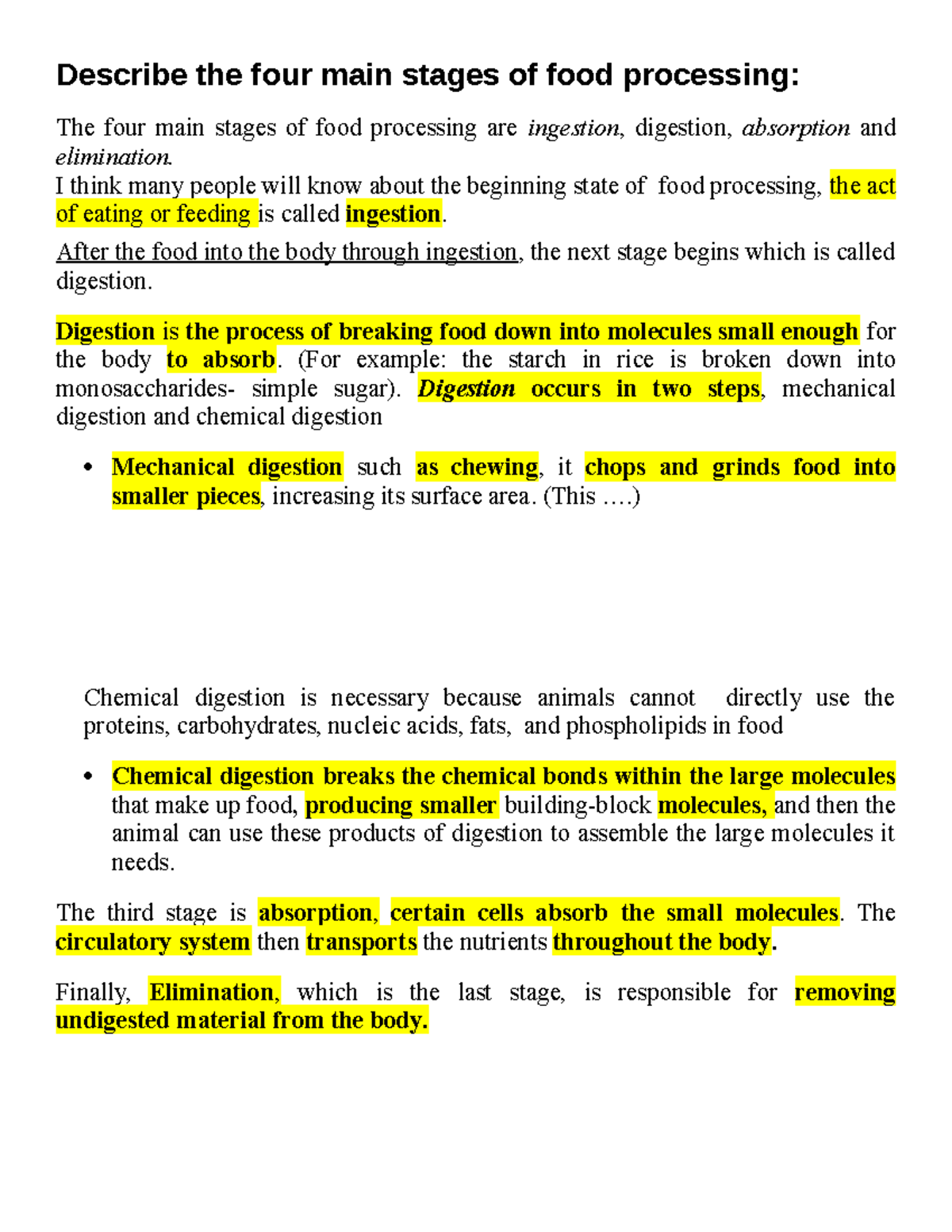 food processing definition essay