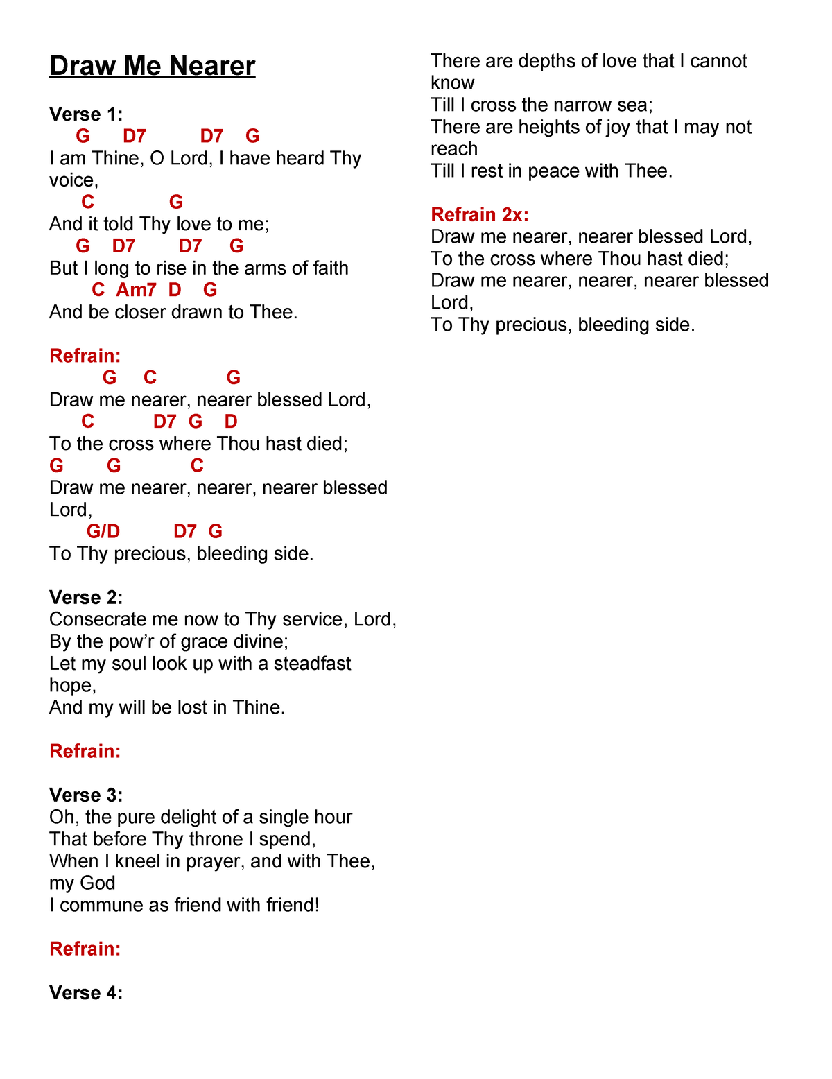 Adventist Hymnal, Song: 306-Draw Me Nearer, with Lyrics, PPT, Midi, MP3 and  PDF
